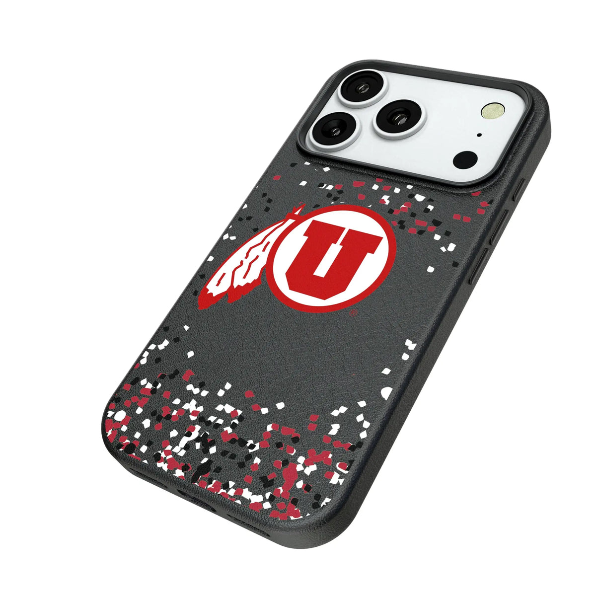 University of Utah Utes Confetti iPhone MagSafe Compatible Phone Case for Apple iPhone - Isometric View#Device_iPhone 18 Pro