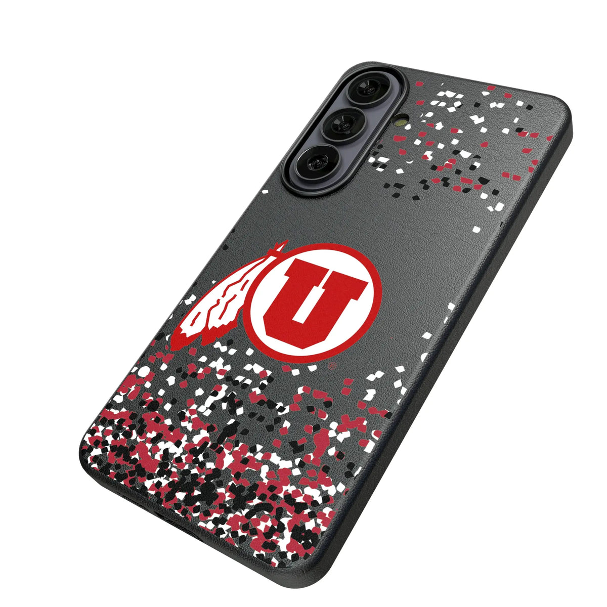 University of Utah Utes Confetti Galaxy MagSafe Compatible Phone Case for Samsung Galaxy - Isometric View#Device_Galaxy S26 Plus