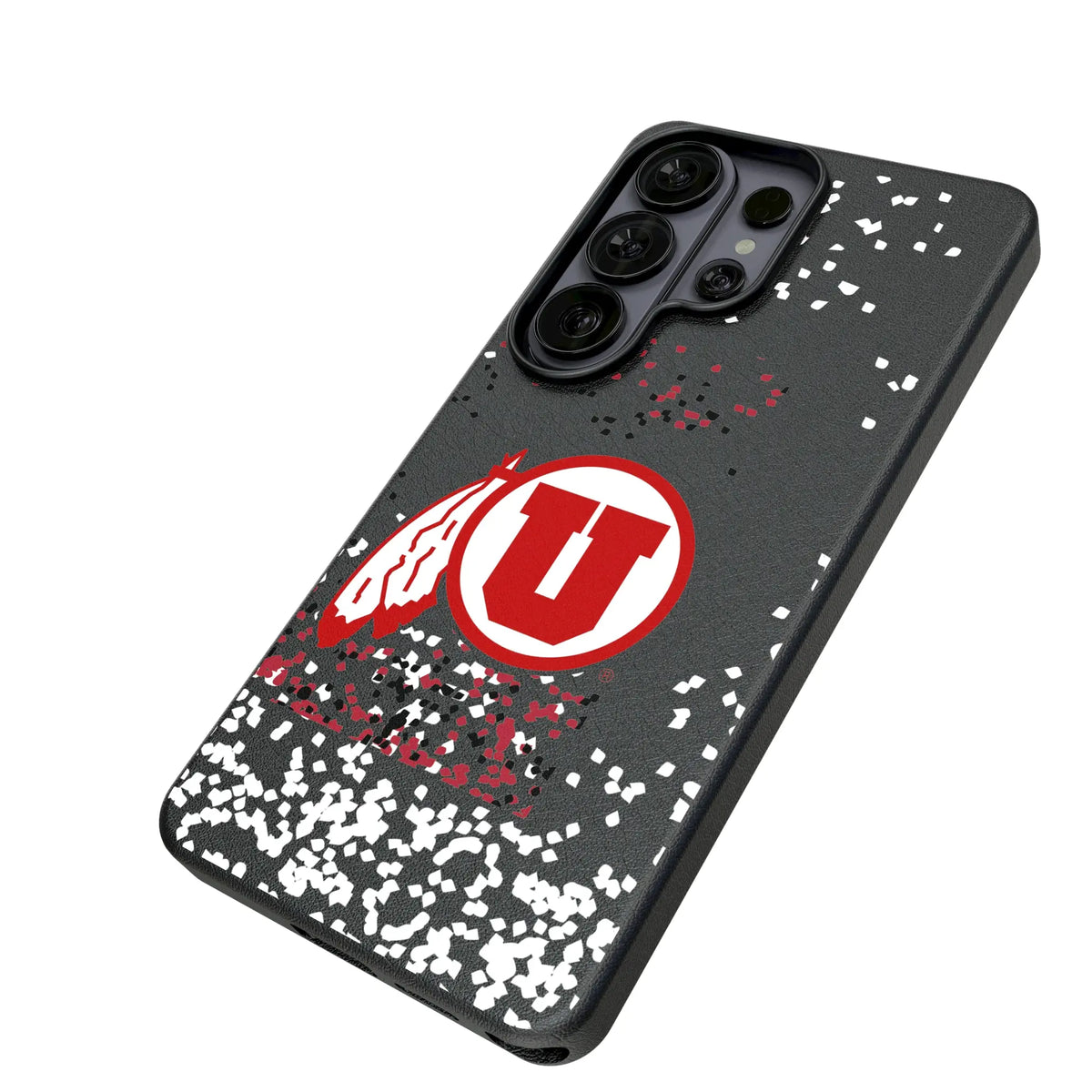 University of Utah Utes Confetti Galaxy MagSafe Compatible Phone Case for Samsung Galaxy - Isometric View#Device_Galaxy S26 Ultra
