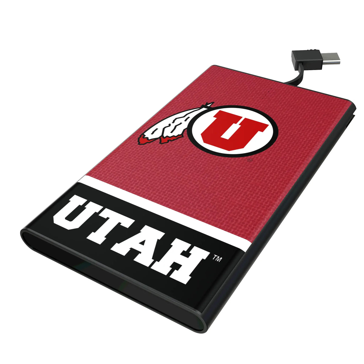 University of Utah Utes Endzone Solid 5000mAh Flat Power Bank