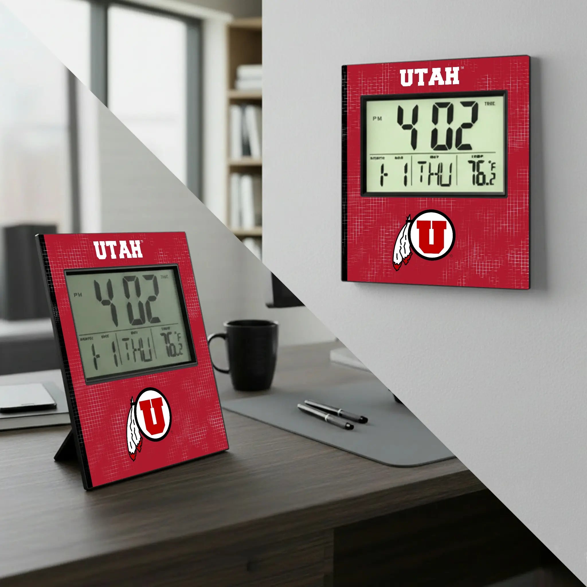 University of Utah Utes Hatch Wall Clock - Lifestyle