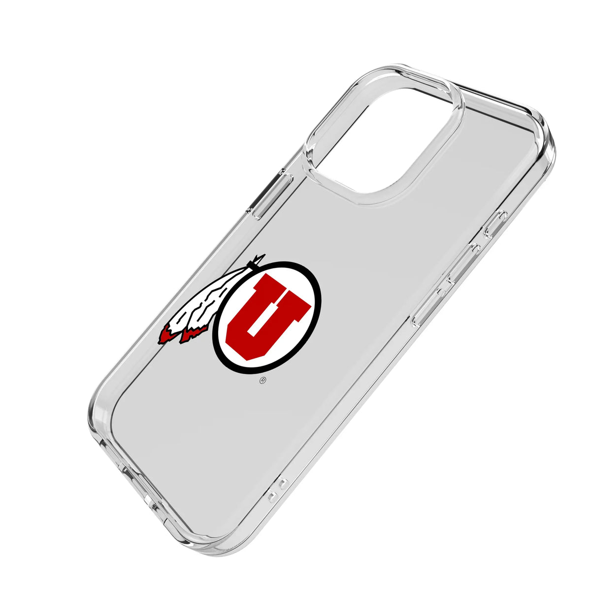 University of Utah Utes Insignia iPhone Clear Phone Case for Apple iPhone - Isometric View