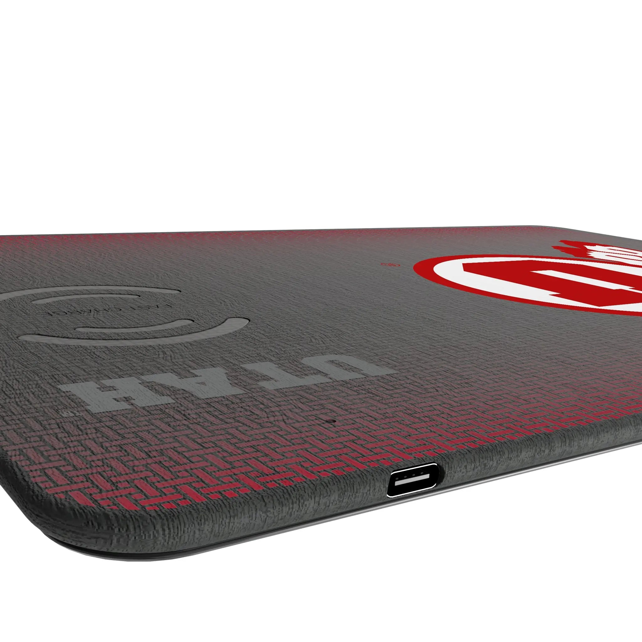 University of Utah Utes Linen 15-Watt Wireless Charger and Mouse Pad