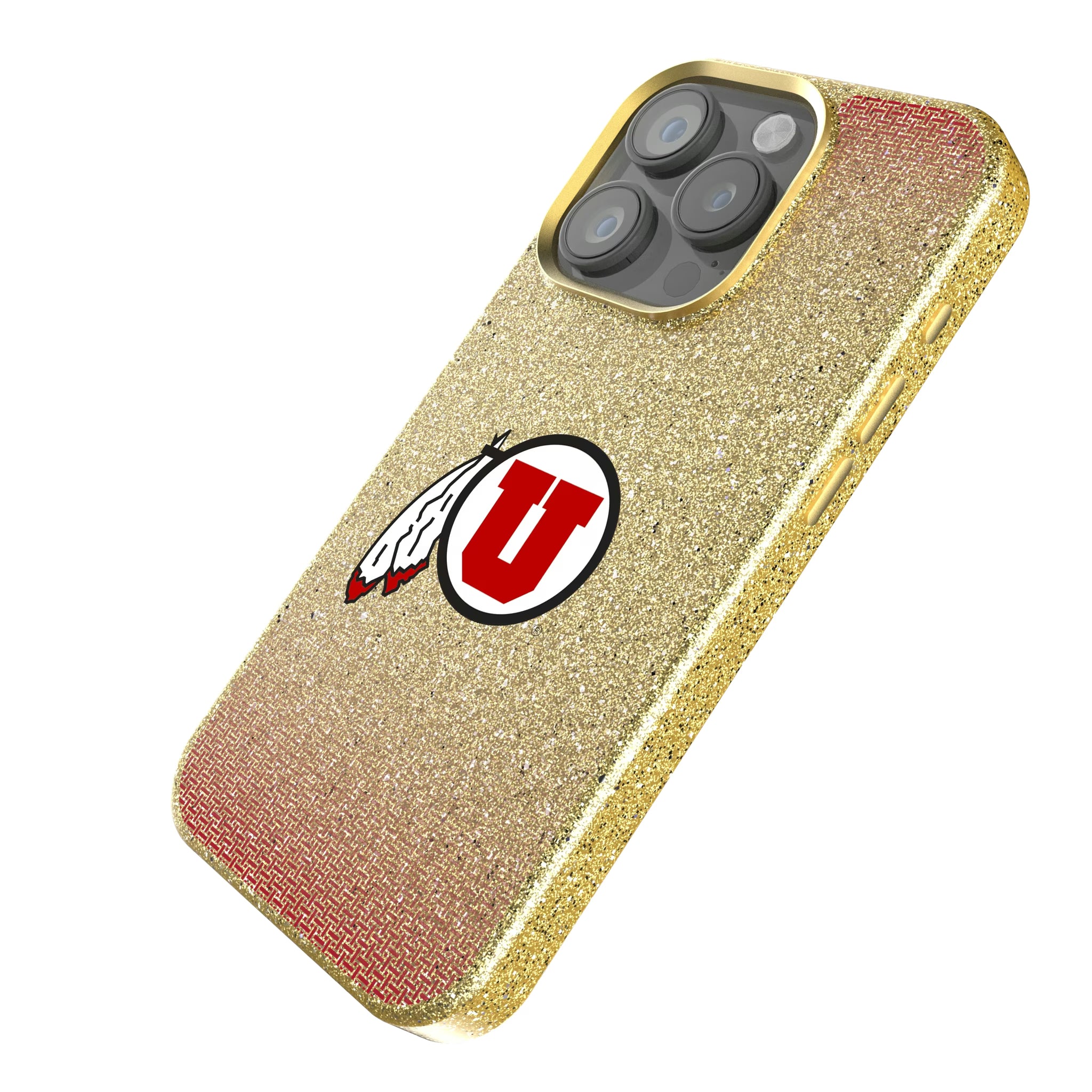 University of Utah Utes Linen iPhone Bling Phone Case for Apple iPhone - Isometric View