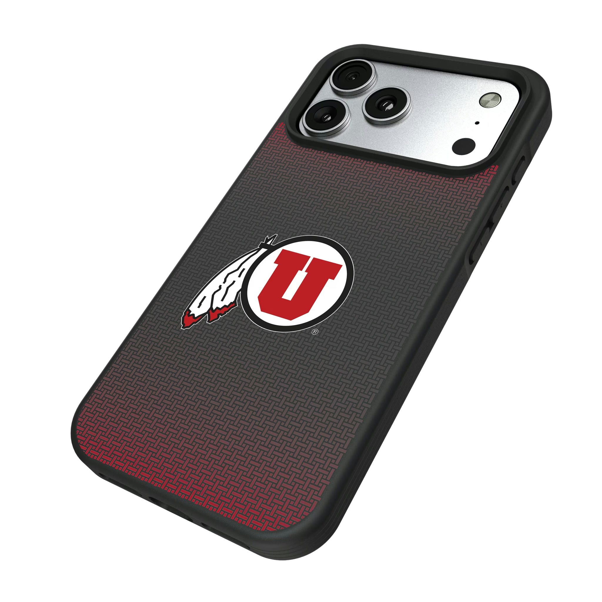 University of Utah Utes Linen iPhone Bump Phone Case for Apple iPhone - Isometric View#Device_iPhone 17 Pro Max