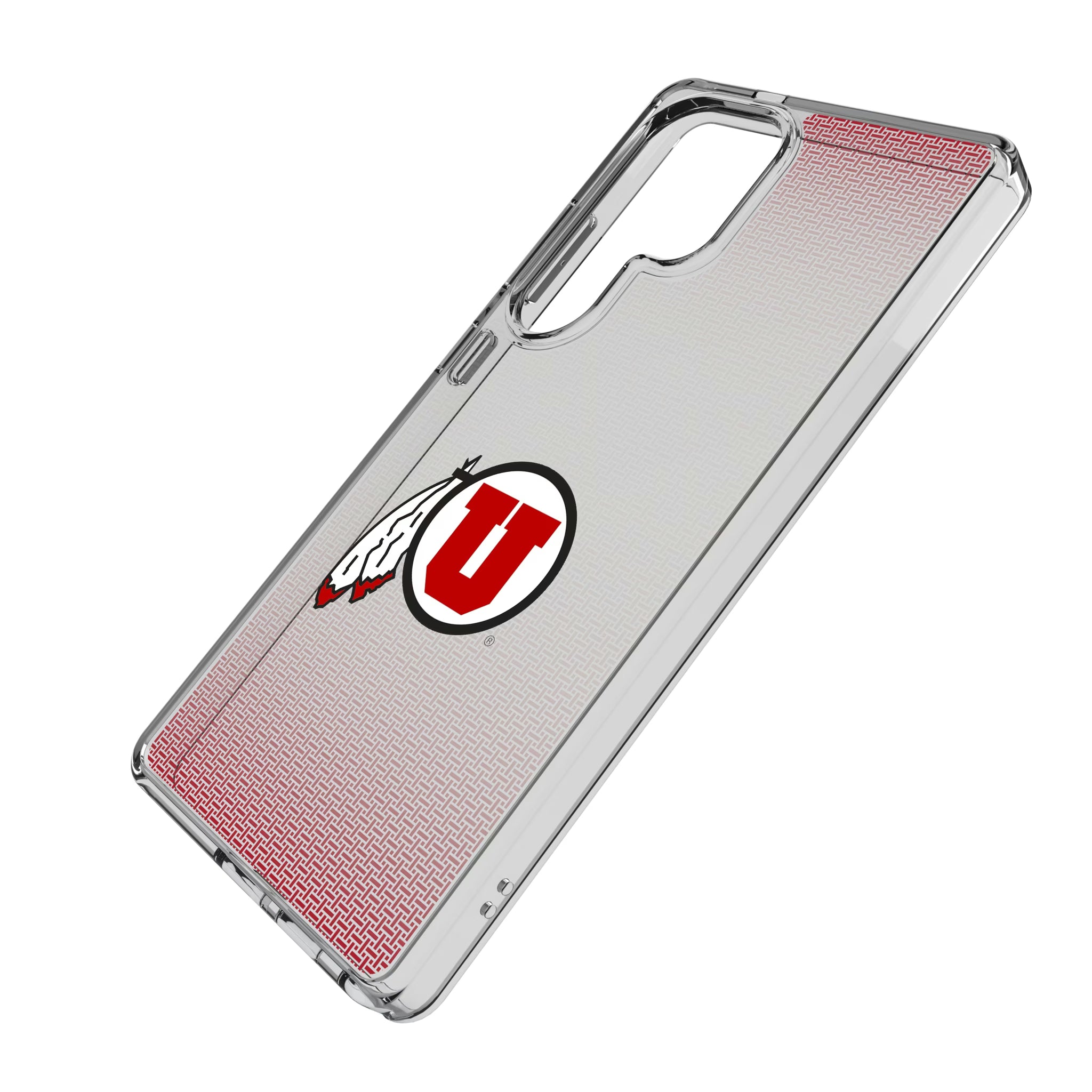 University of Utah Utes Linen Galaxy Clear Phone Case for Samsung Galaxy - Isometric View