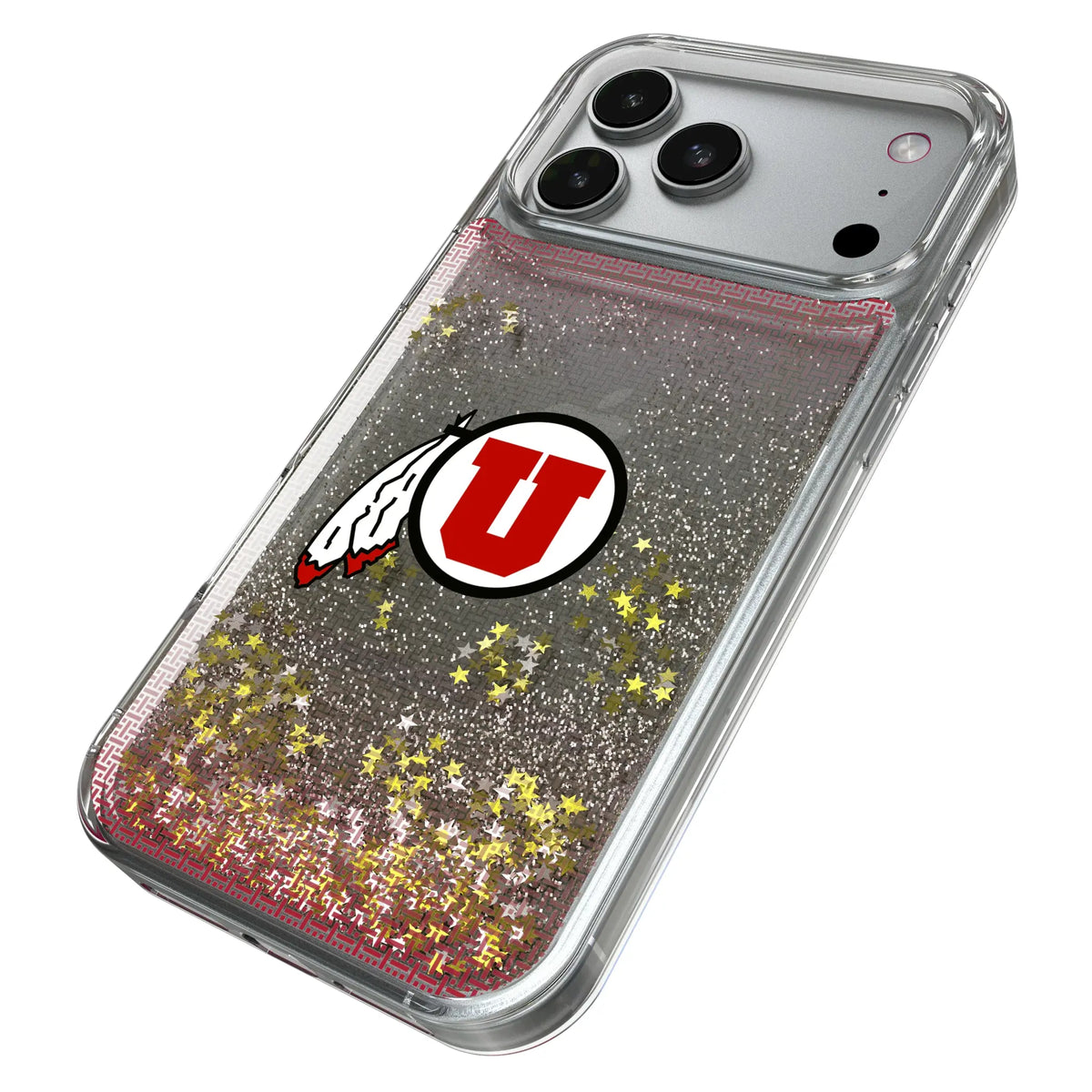 University of Utah Utes Linen iPhone Glitter Phone Case for Apple iPhone - Isometric View#Device_iPhone 17 Pro Max