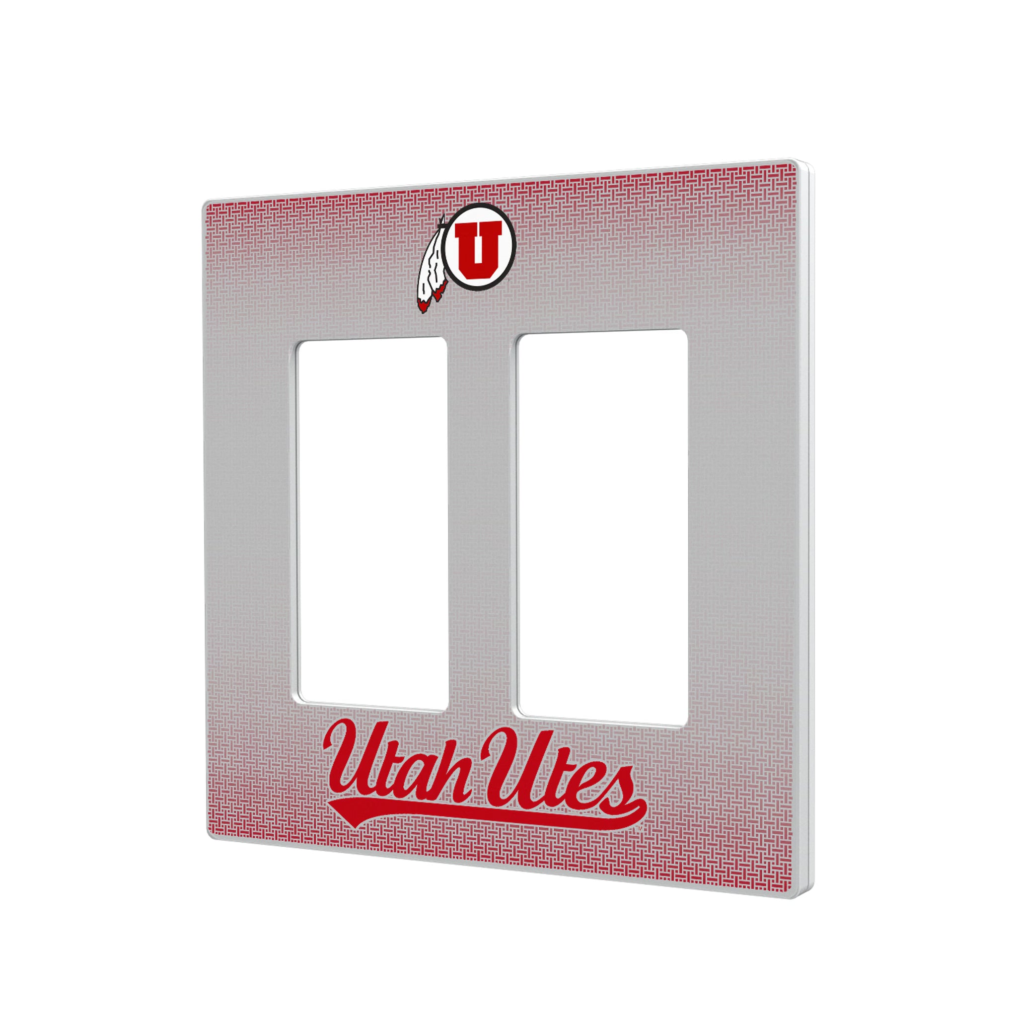 University of Utah Utes Linen Hidden-Screw Light Switch Plate#Style_Double Rocker