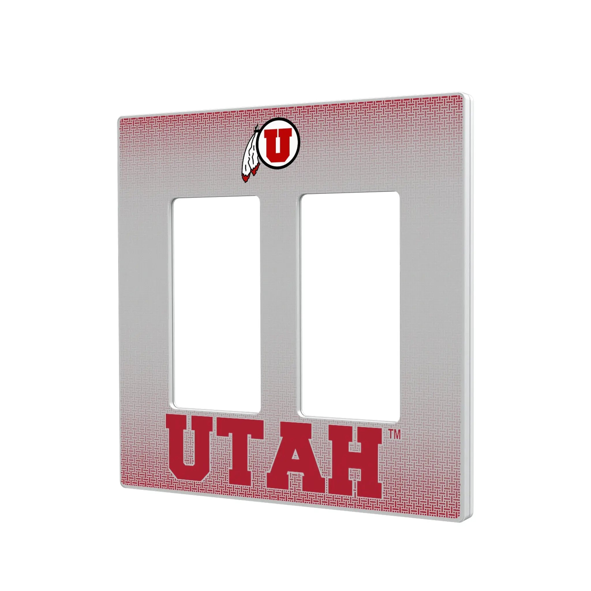 University of Utah Utes Linen Hidden-Screw Light Switch Plate#Style_Double Rocker
