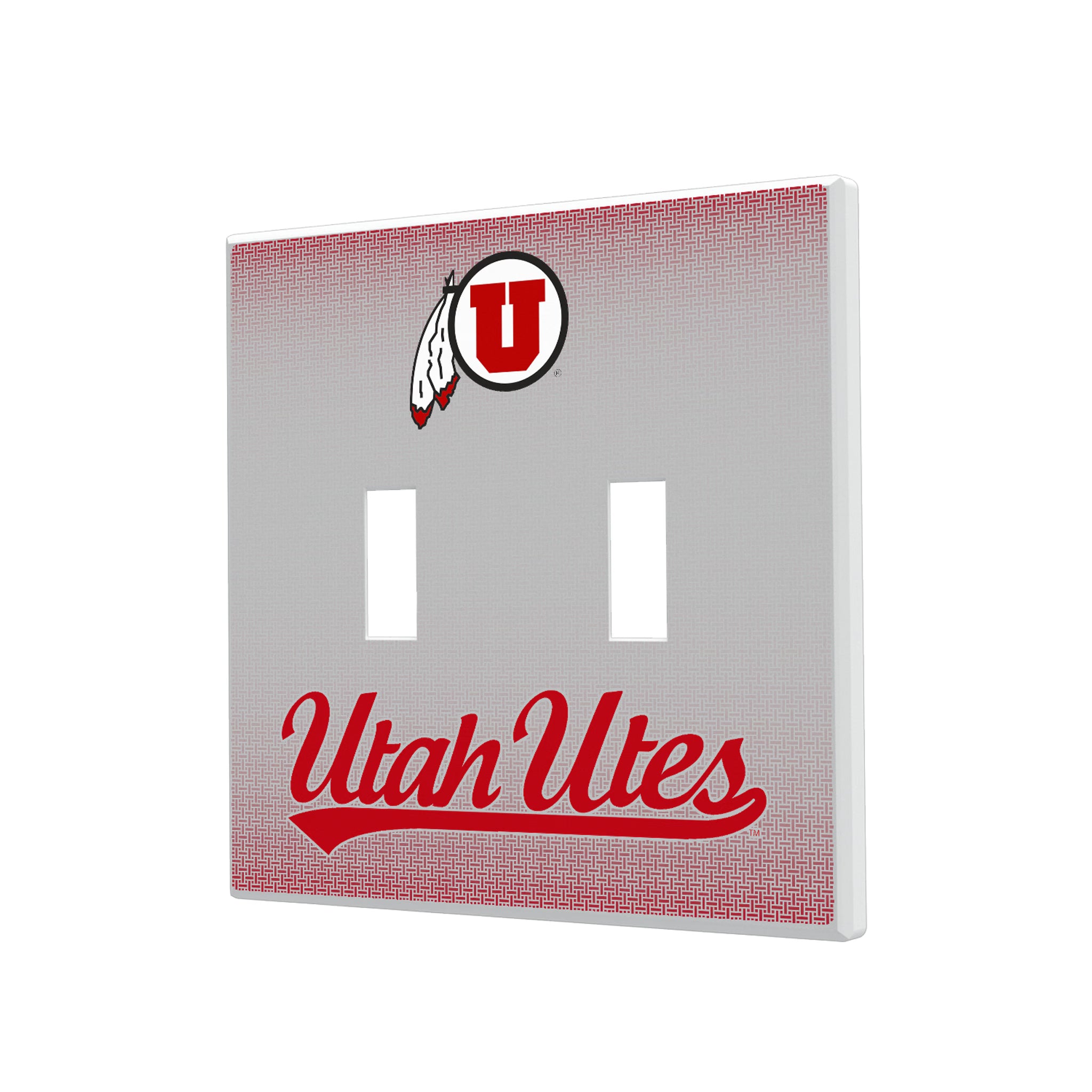University of Utah Utes Linen Hidden-Screw Light Switch Plate#Style_Double Toggle