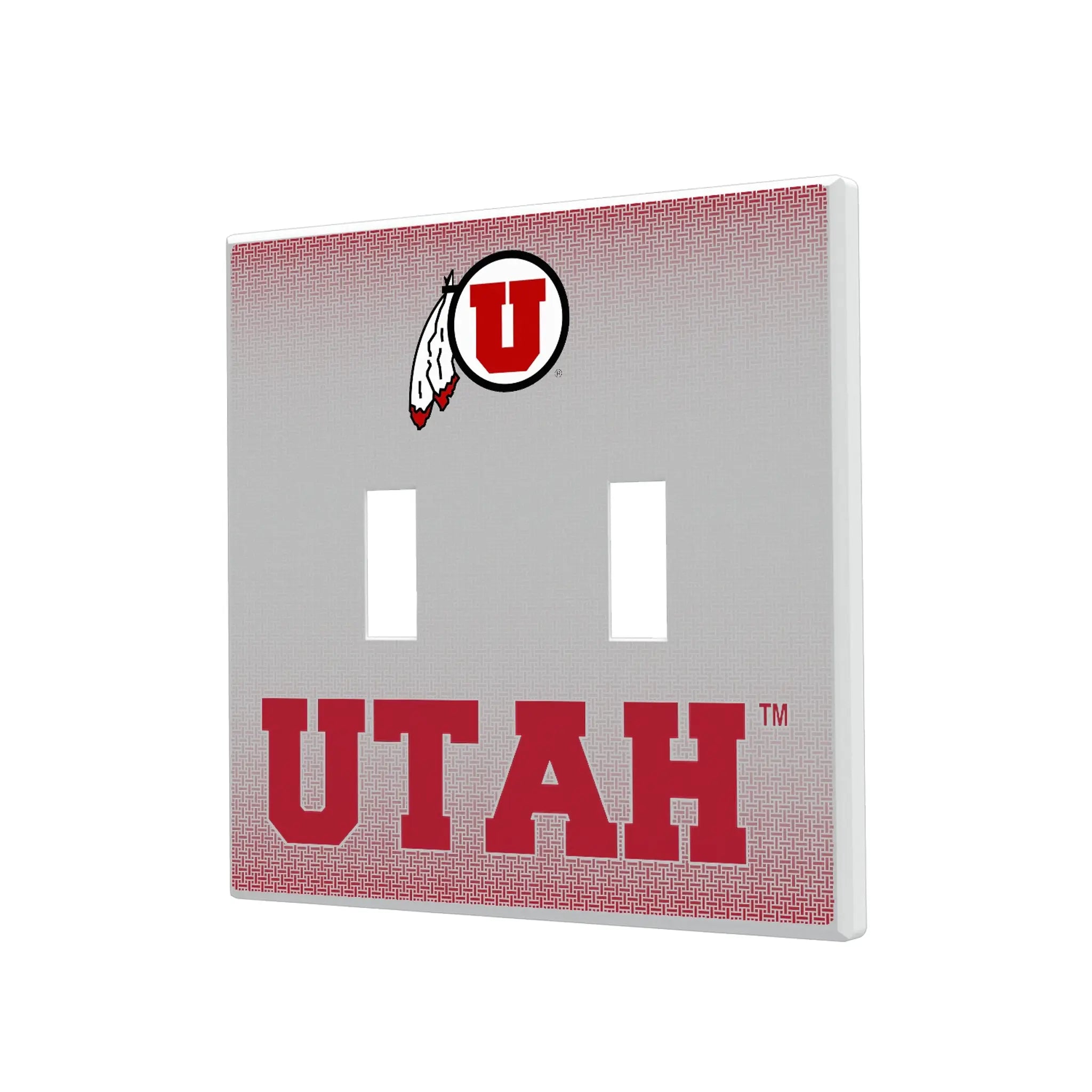 University of Utah Utes Linen Hidden-Screw Light Switch Plate#Style_Double Toggle