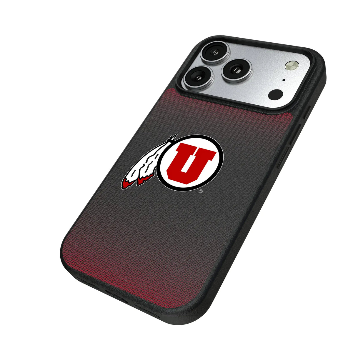 University of Utah Utes Linen iPhone MagSafe Compatible Phone Case for Apple iPhone - Isometric View#Device_iPhone 18 Pro