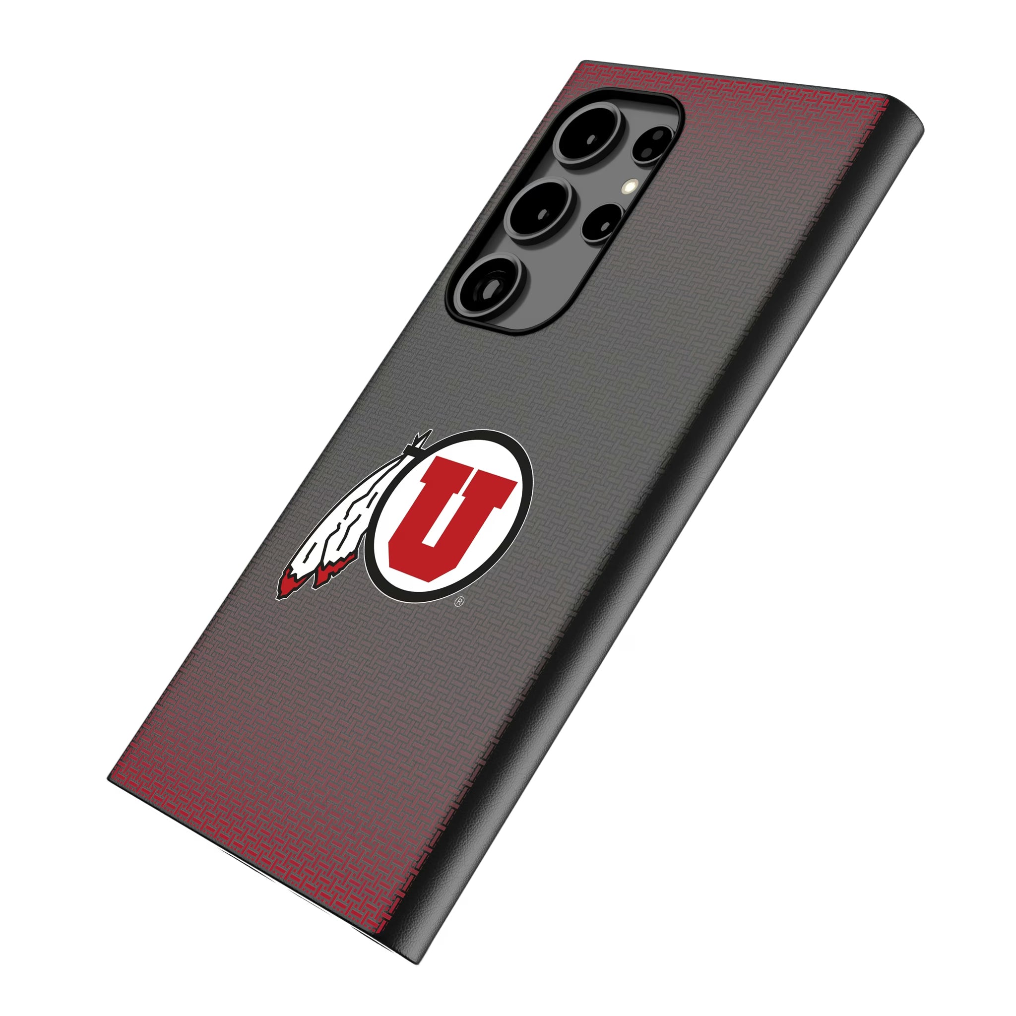 University of Utah Utes Linen Galaxy MagSafe Compatible Phone Case for Samsung Galaxy - Isometric View
