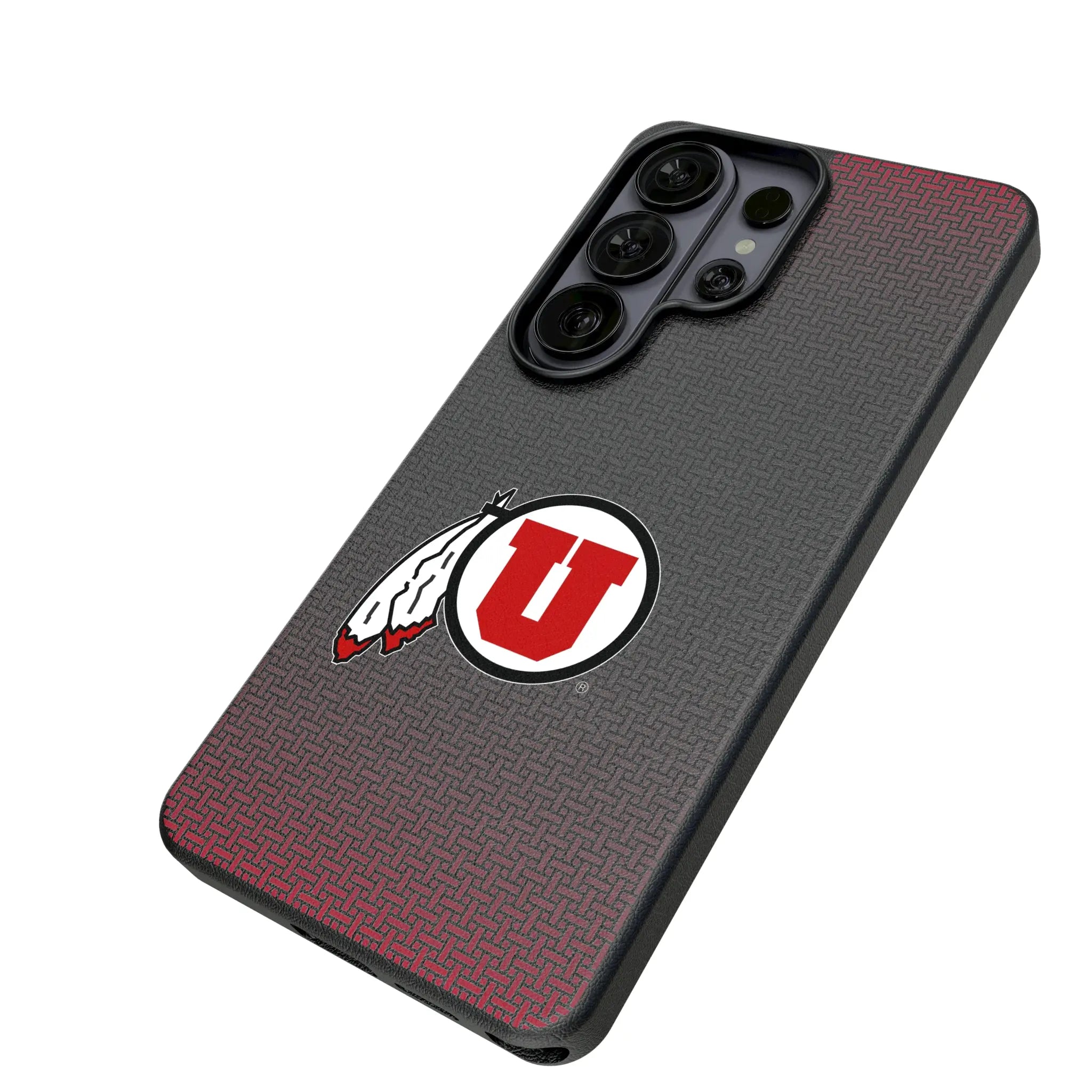 University of Utah Utes Linen Galaxy MagSafe Compatible Phone Case for Samsung Galaxy - Isometric View#Device_Galaxy S26 Ultra