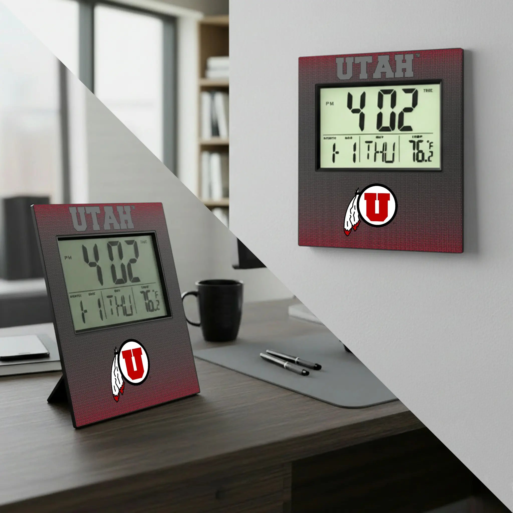 University of Utah Utes Linen Wall Clock - Lifestyle