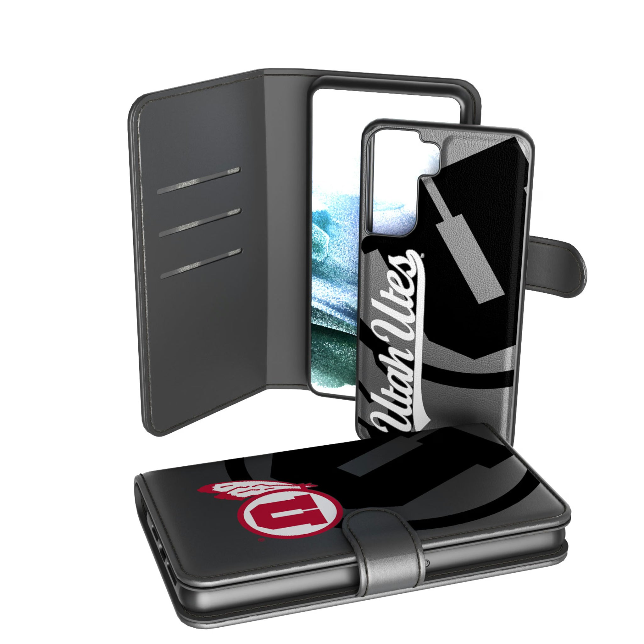 University of Utah Utes Monocolor Tilt Galaxy Wallet Phone Case for Samsung Galaxy