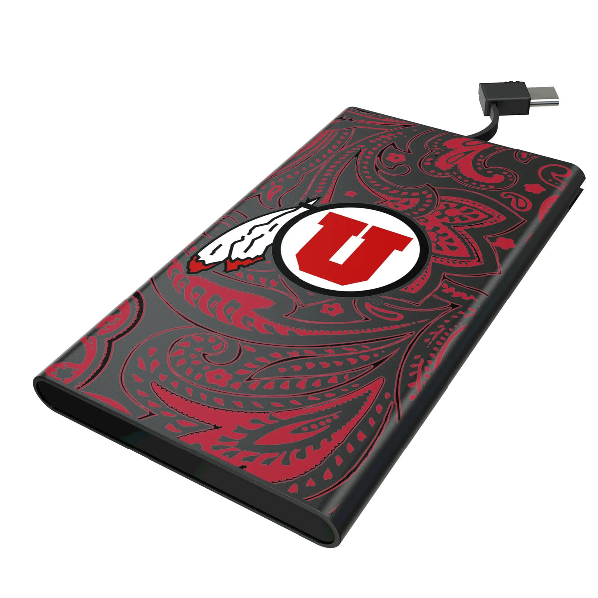 University of Utah Utes Paisley 5000mAh Flat Power Bank
