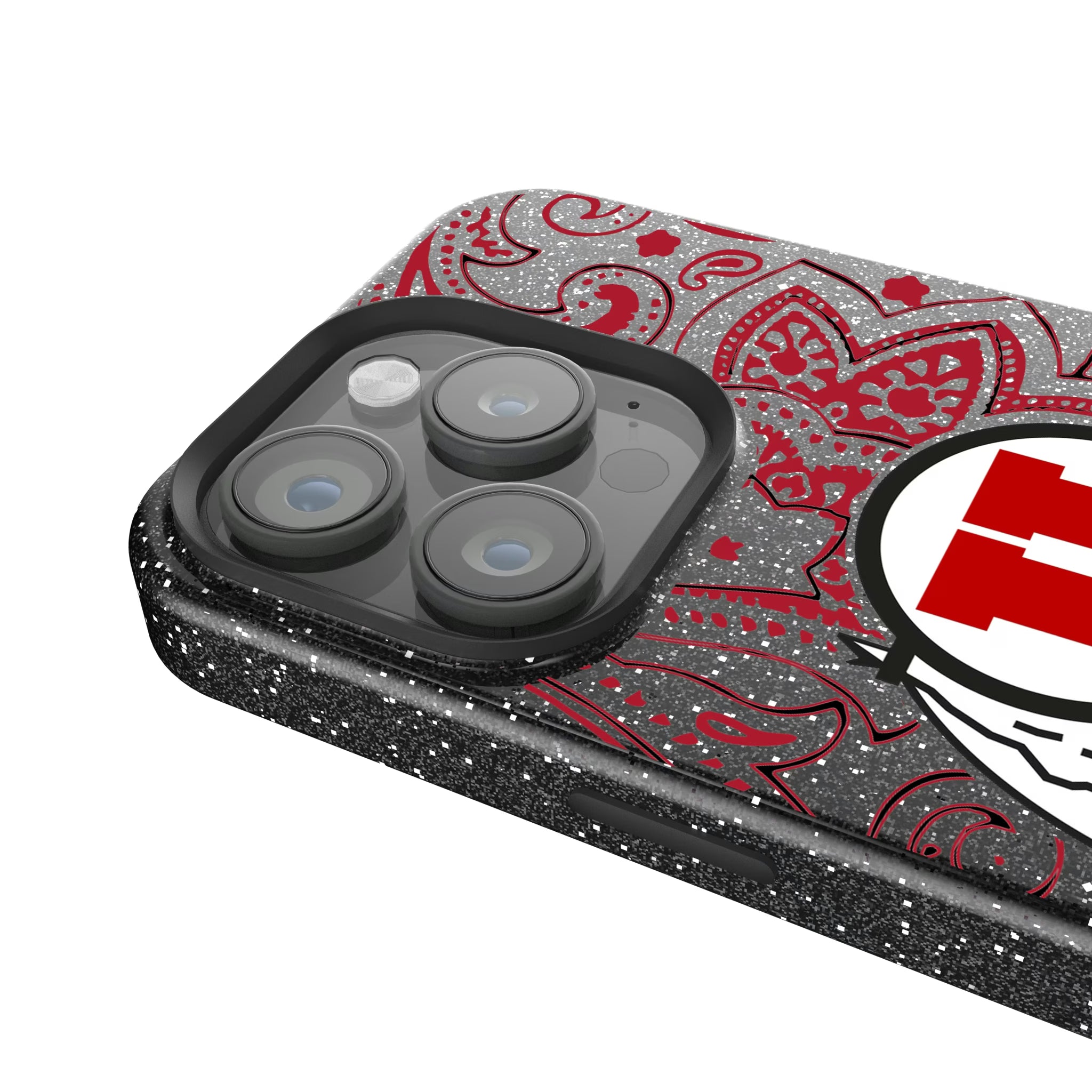 University of Utah Utes Paisley iPhone Bling Phone Case for Apple iPhone - Detail