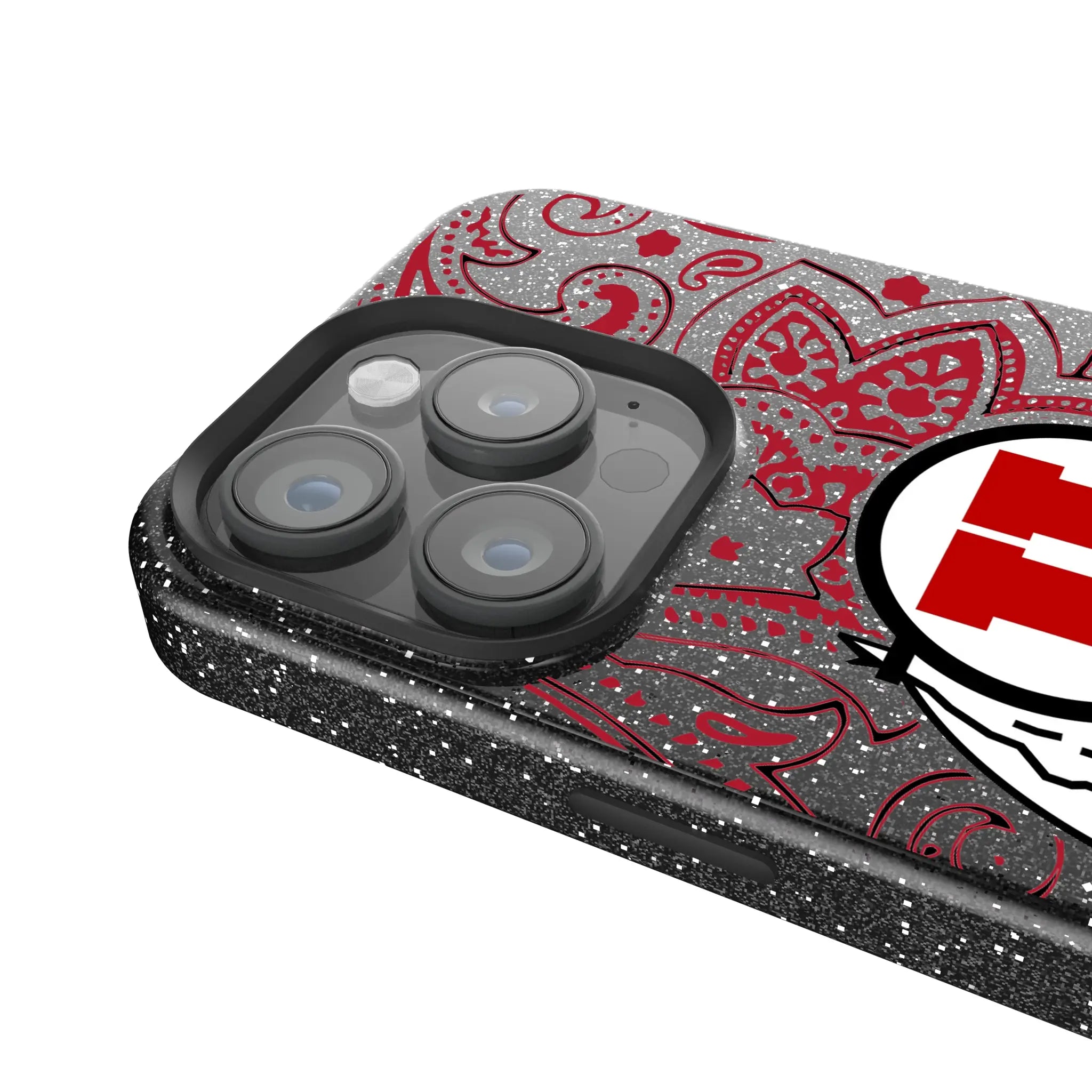 University of Utah Utes Paisley iPhone Bling Phone Case for Apple iPhone - Detail