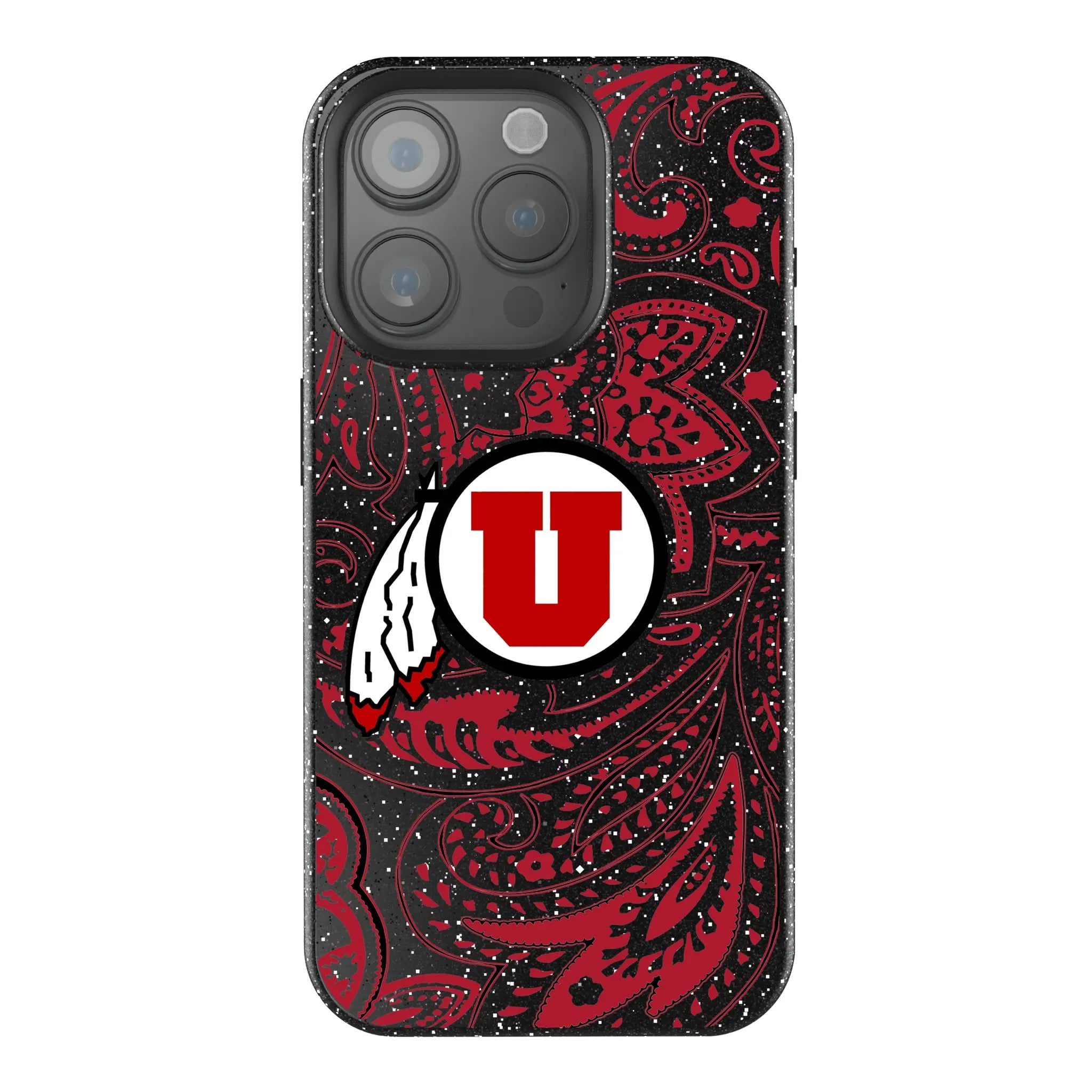 University of Utah Utes Paisley iPhone Bling Phone Case for Apple iPhone