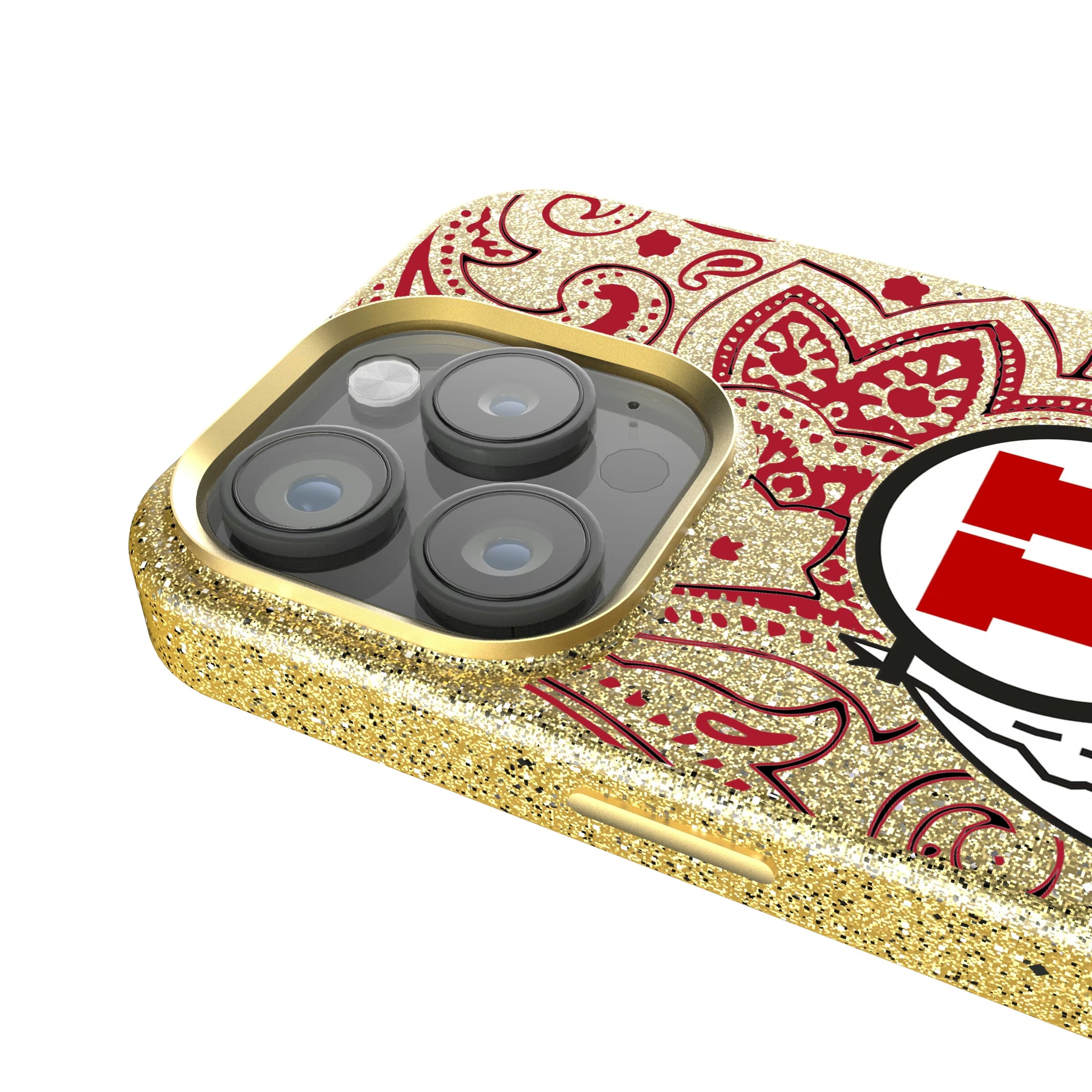 University of Utah Utes Paisley iPhone Bling Phone Case for Apple iPhone - Detail