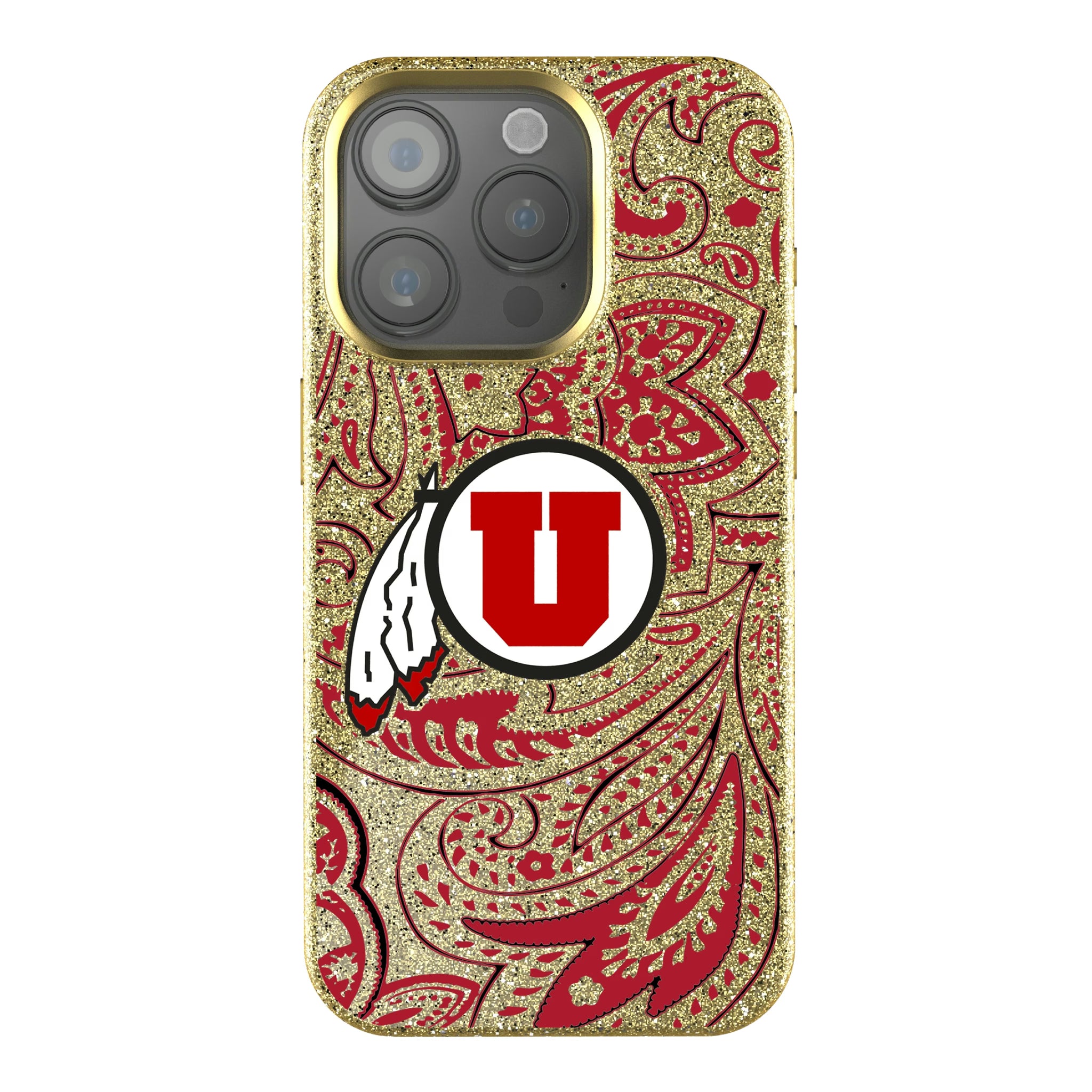 University of Utah Utes Paisley iPhone Bling Phone Case for Apple iPhone