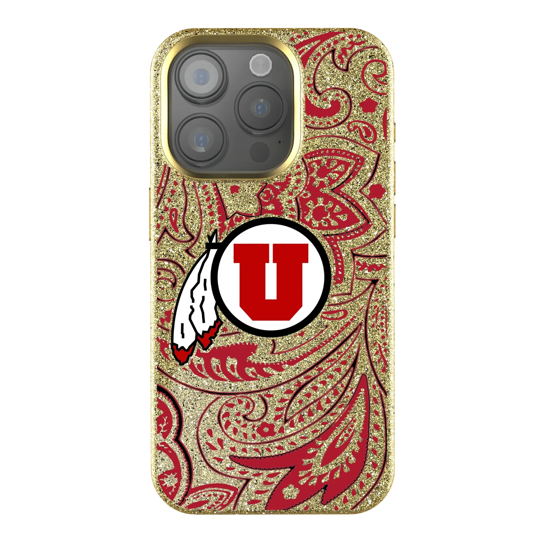 University of Utah Utes Paisley iPhone Bling Phone Case for Apple iPhone
