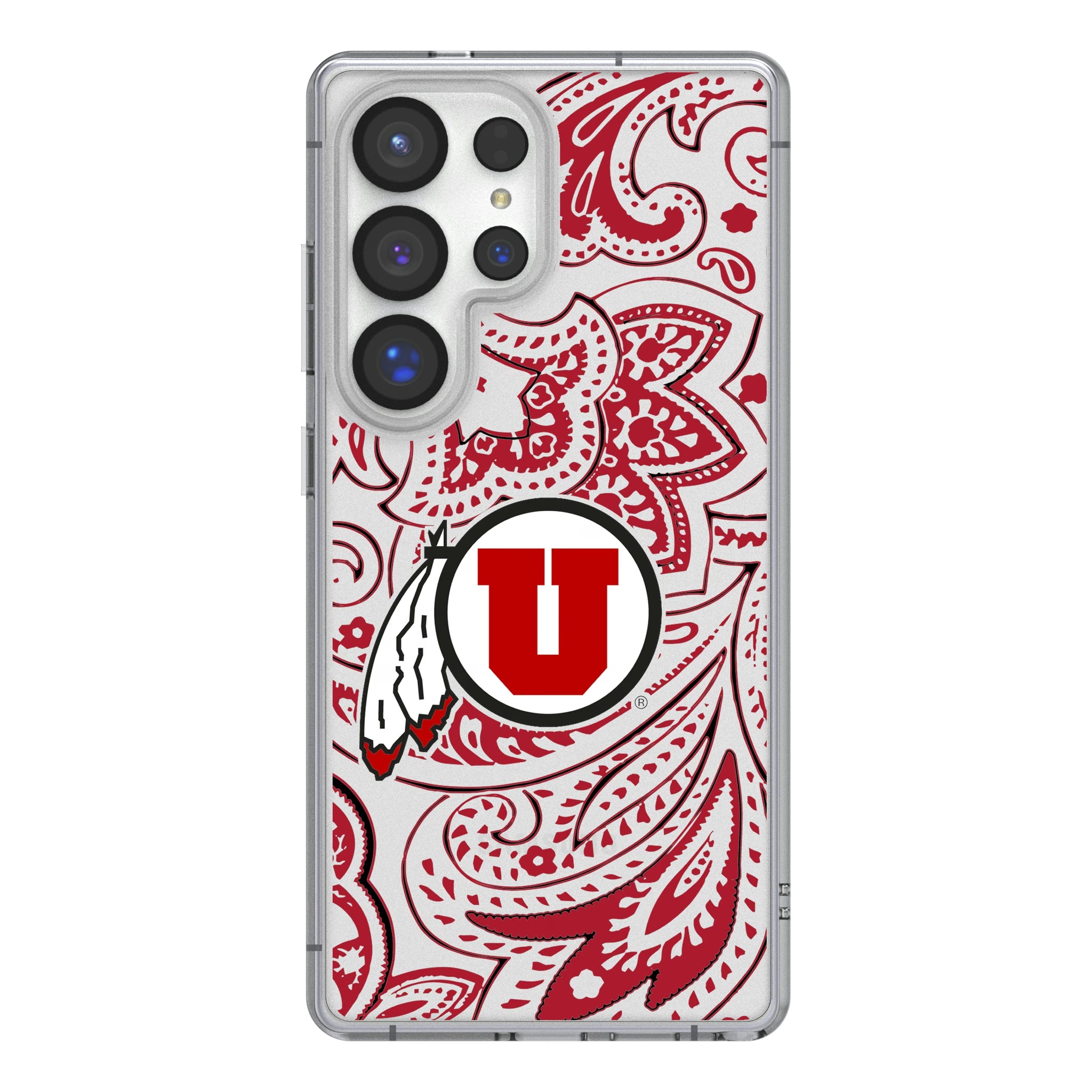University of Utah Utes Paisley Galaxy Clear Phone Case for Samsung Galaxy