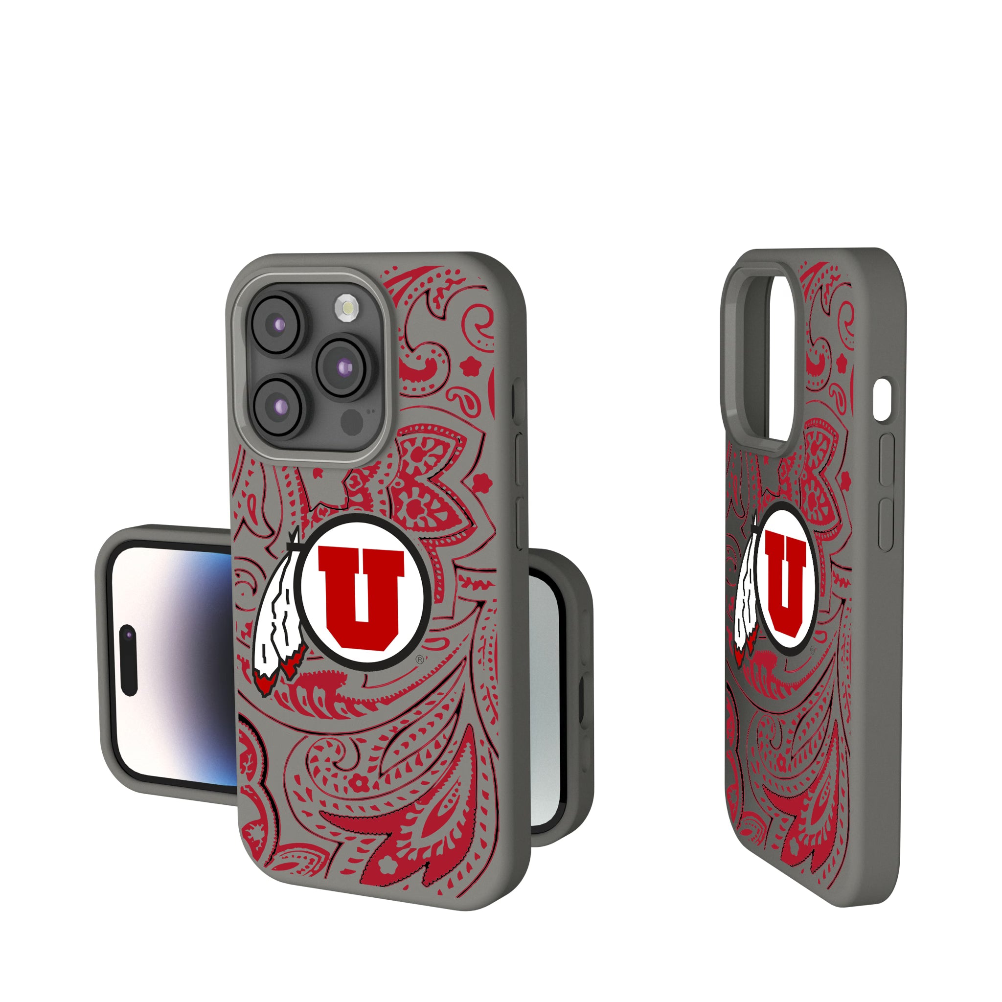 University of Utah Utes Paisley iPhone Soft Touch Phone Case for Apple iPhone