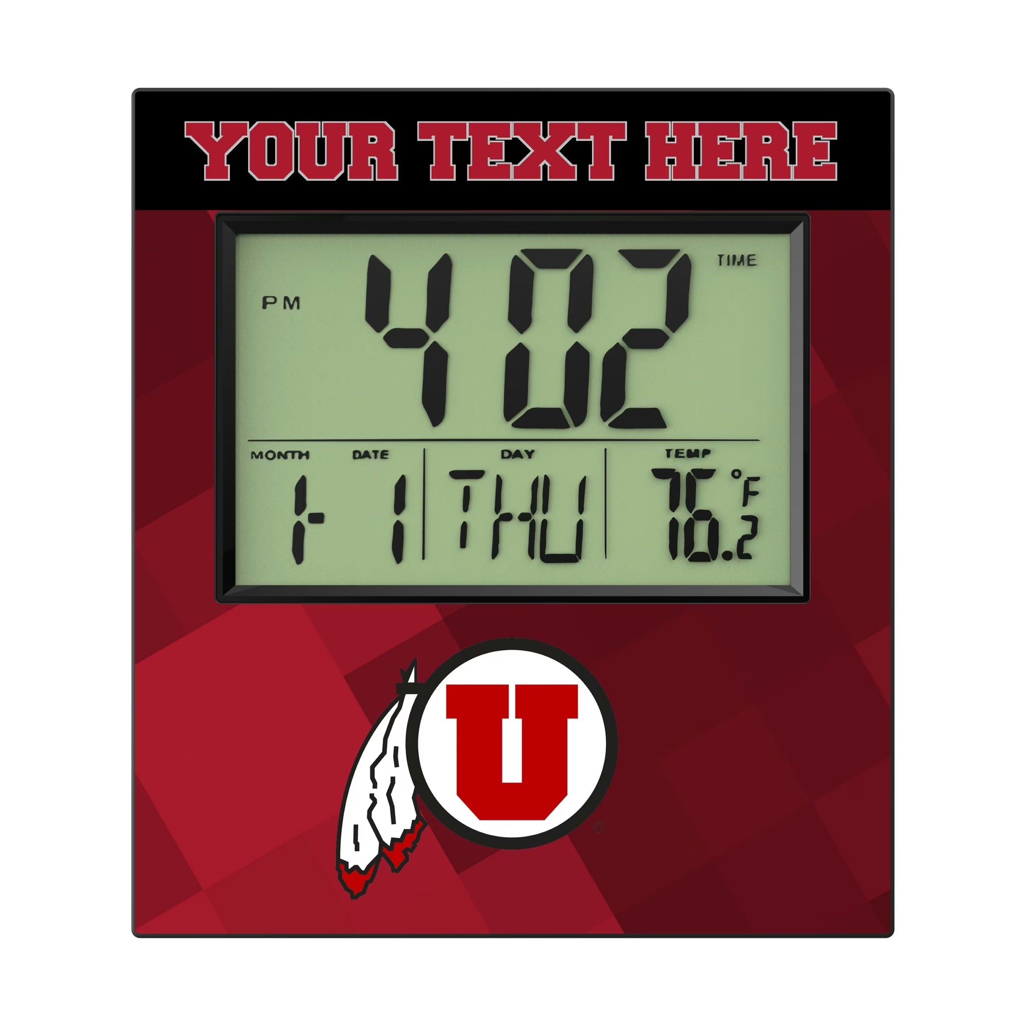 University of Utah Utes Personalized Color Block Wall Clock