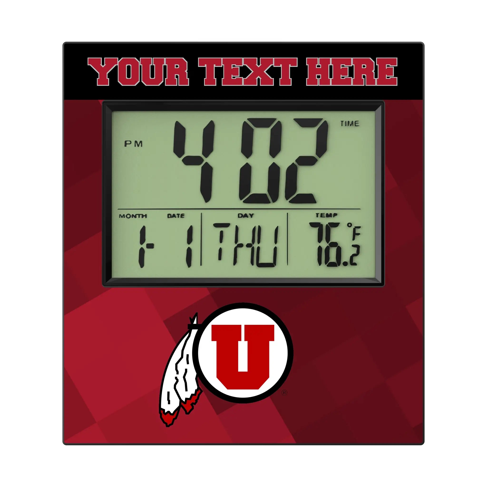 University of Utah Utes Personalized Color Block Wall Clock