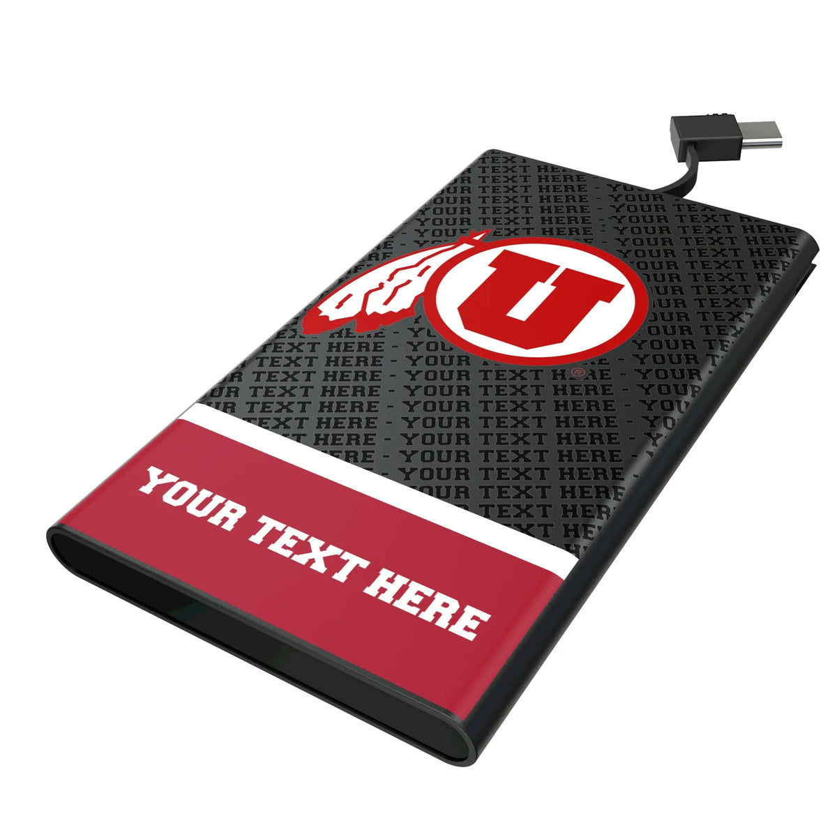 University of Utah Utes Personalized EndZone Plus 5000mAh Flat Power Bank