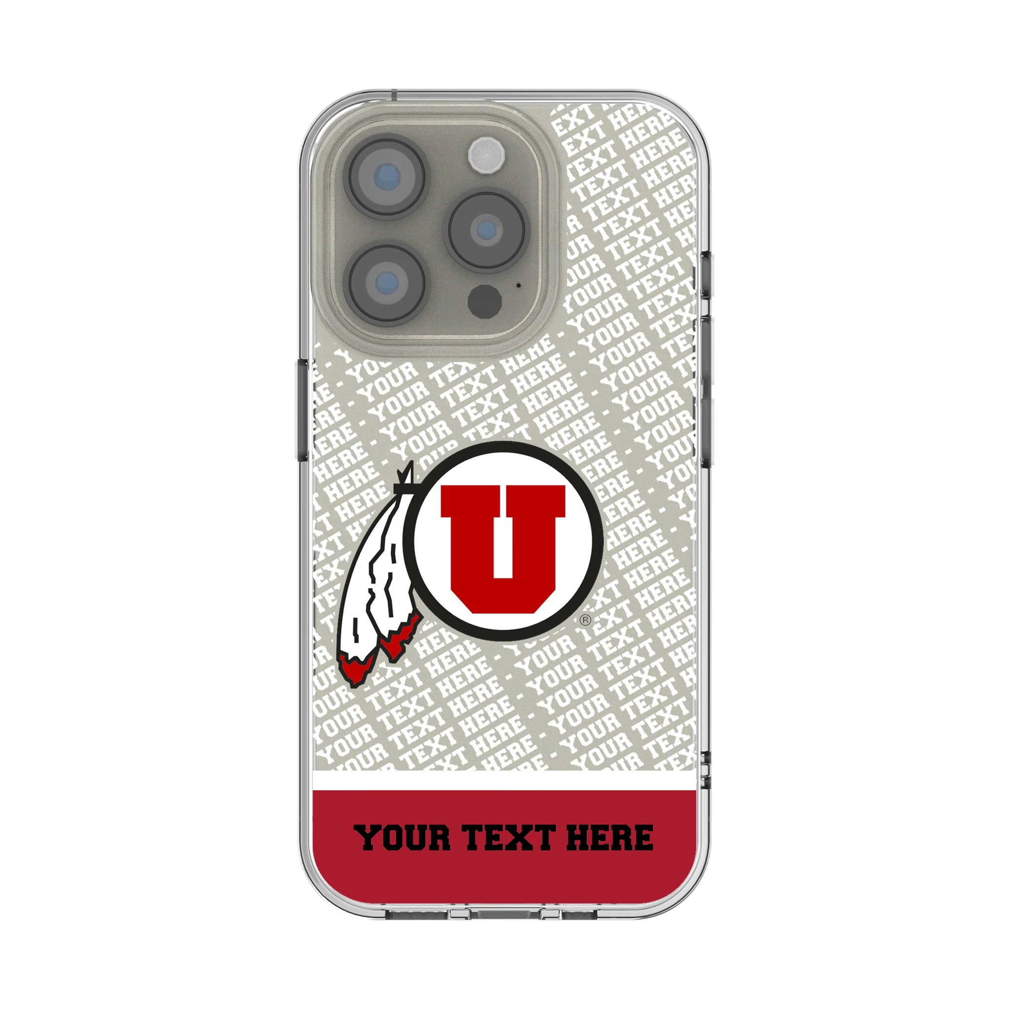 University of Utah Utes Personalized EndZone Plus iPhone Clear Phone Case for Apple iPhone
