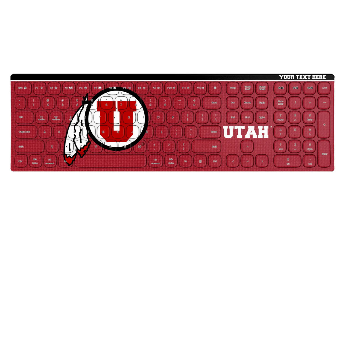 University of Utah Utes Personalized Endzone Solid KKB605 Curved Wireless Keyboard