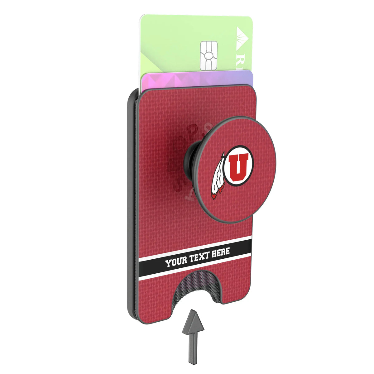 University of Utah Utes Personalized Endzone Solid Popsockets Wallet Magnetic - Detail