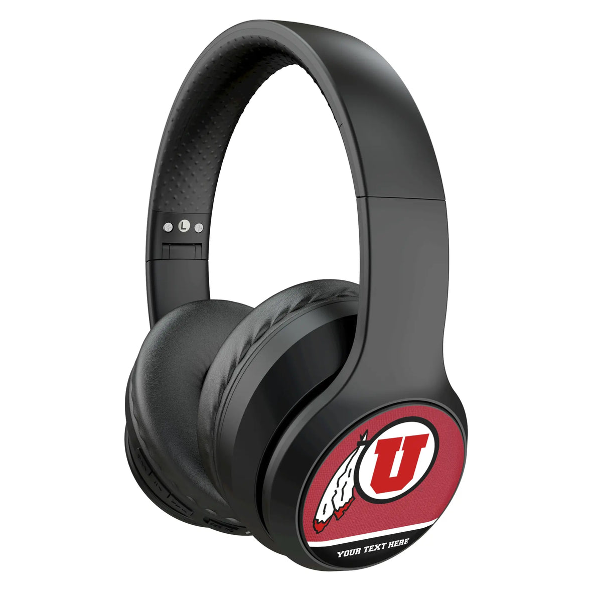 University of Utah Utes Personalized Endzone Solid Wireless Over-Ear Headphones With Case