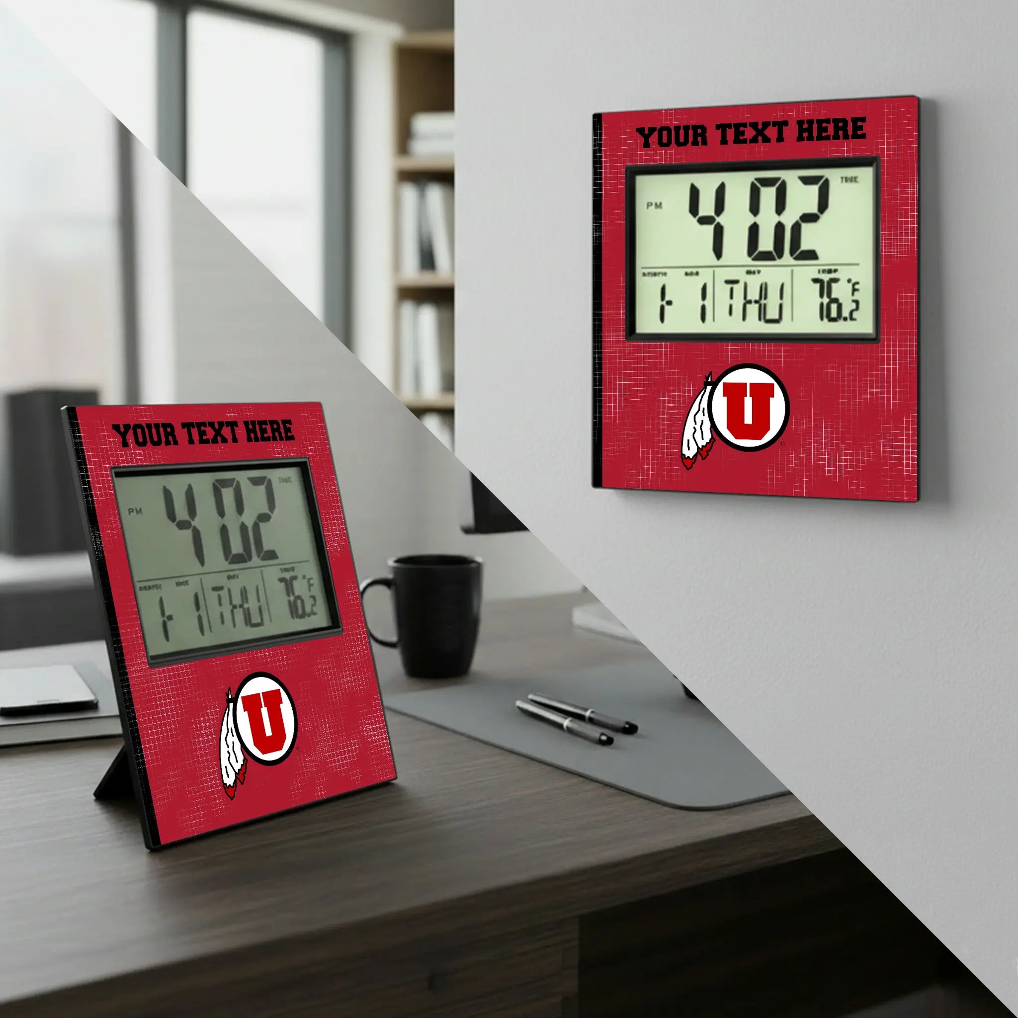 University of Utah Utes Personalized Hatch Wall Clock - Lifestyle