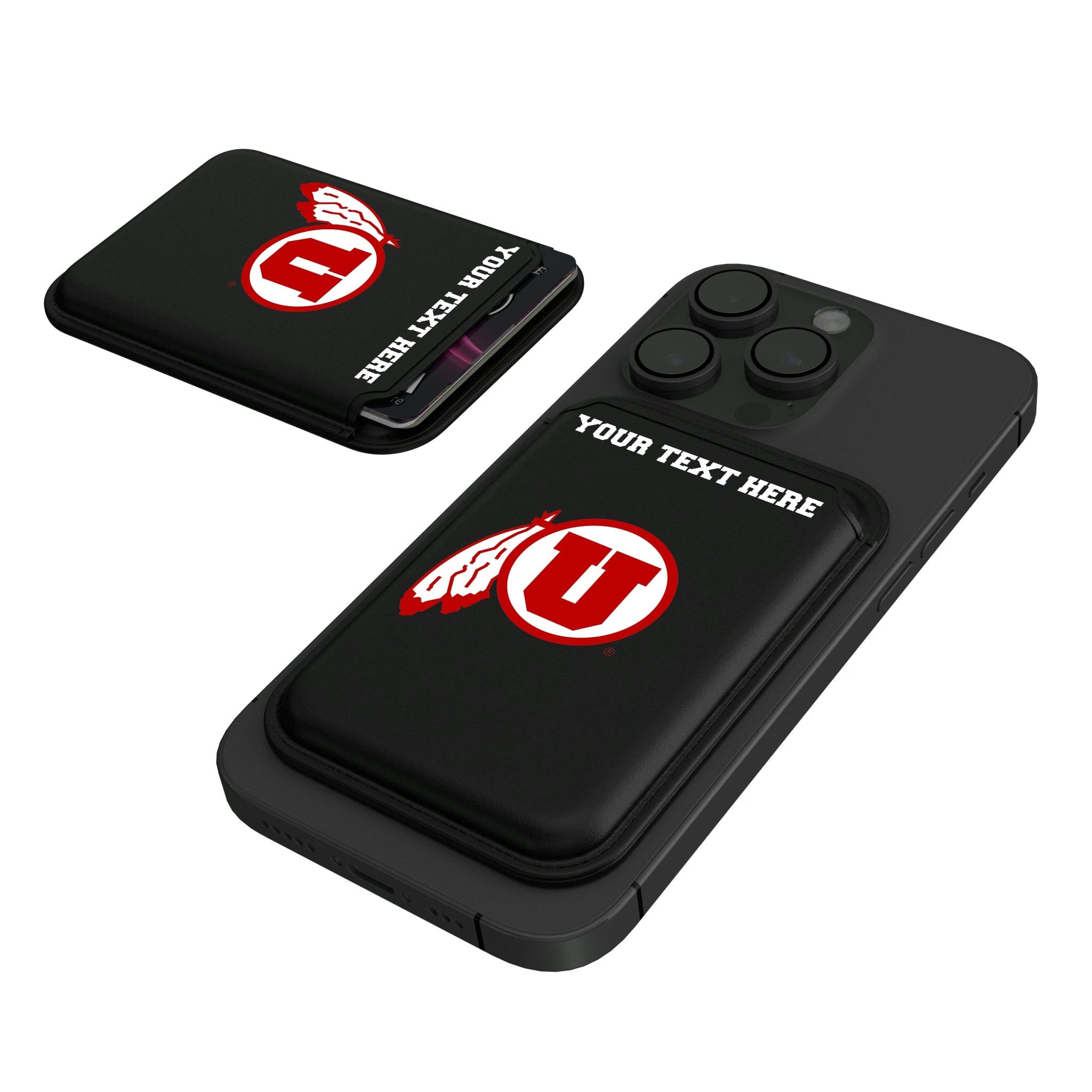 University of Utah Utes Personalized Insignia Black Magnetic Credit Card Wallet