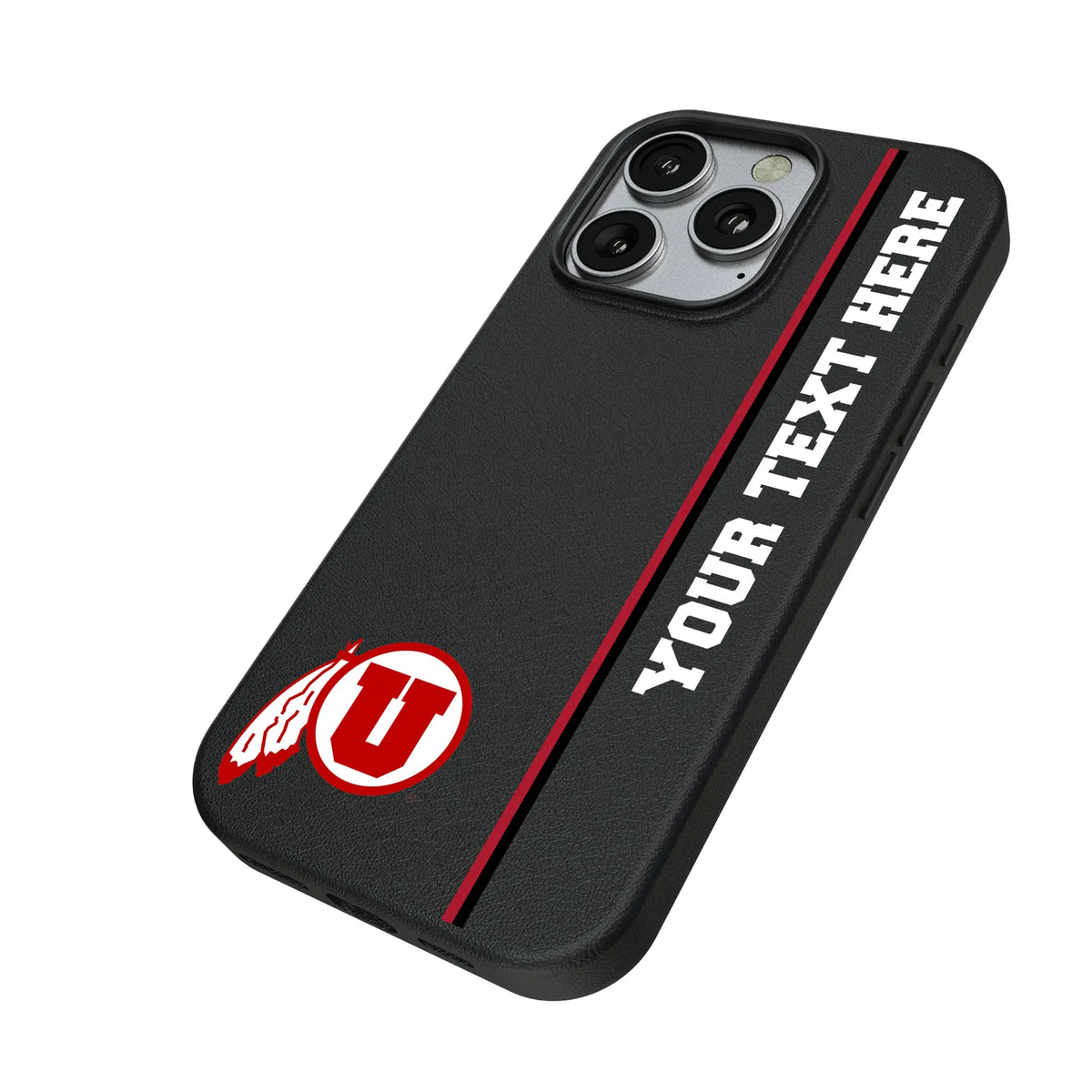 University of Utah Utes Personalized Sidebard iPhone MagSafe Compatible Phone Case for Apple iPhone - Isometric View#Device_iPhone 16 Pro