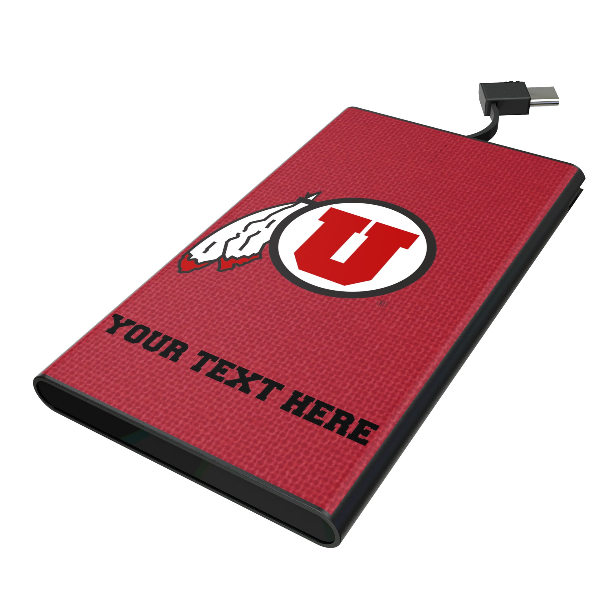University of Utah Utes Personalized Solid 5000mAh Flat Powerbank