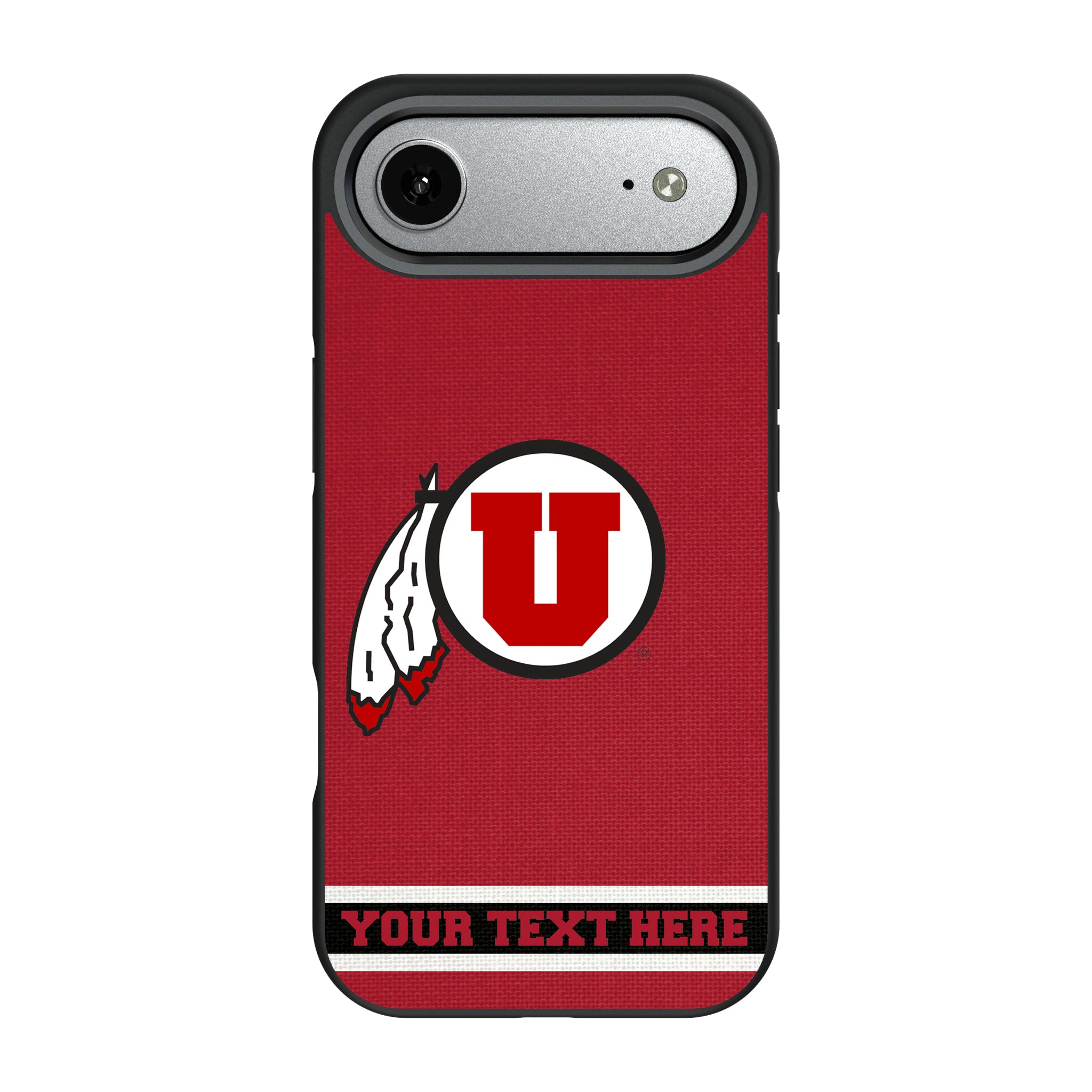 University of Utah Utes Personalized Stripe iPhone Bump Phone Case for Apple iPhone#Device_iPhone Air