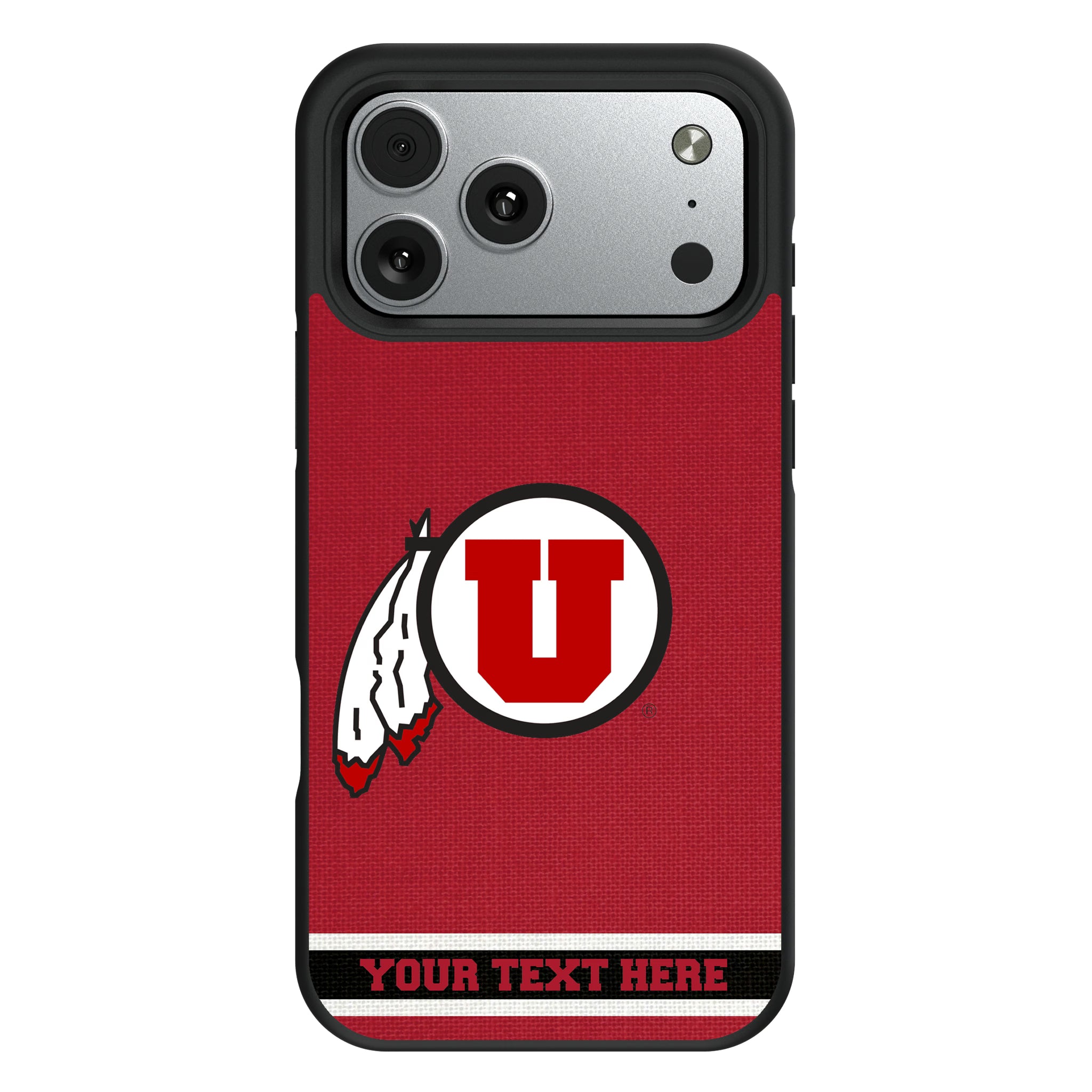 University of Utah Utes Personalized Stripe iPhone Bump Phone Case for Apple iPhone#Device_iPhone 17 Pro Max