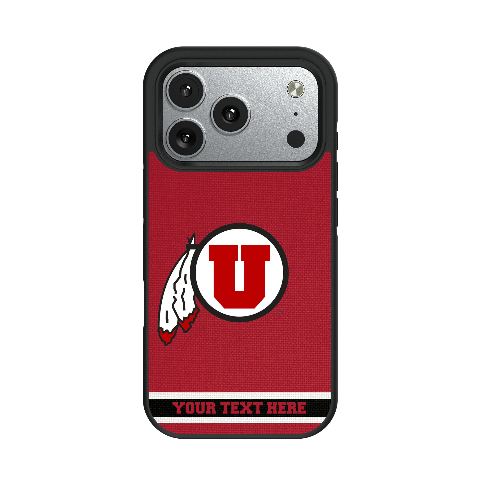 University of Utah Utes Personalized Stripe iPhone Bump Phone Case for Apple iPhone#Device_iPhone 17 Pro