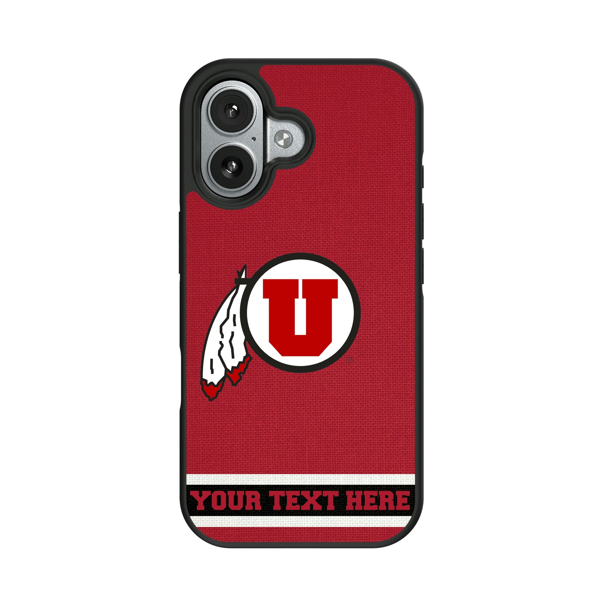 University of Utah Utes Personalized Stripe iPhone Bump Phone Case for Apple iPhone#Device_iPhone 17