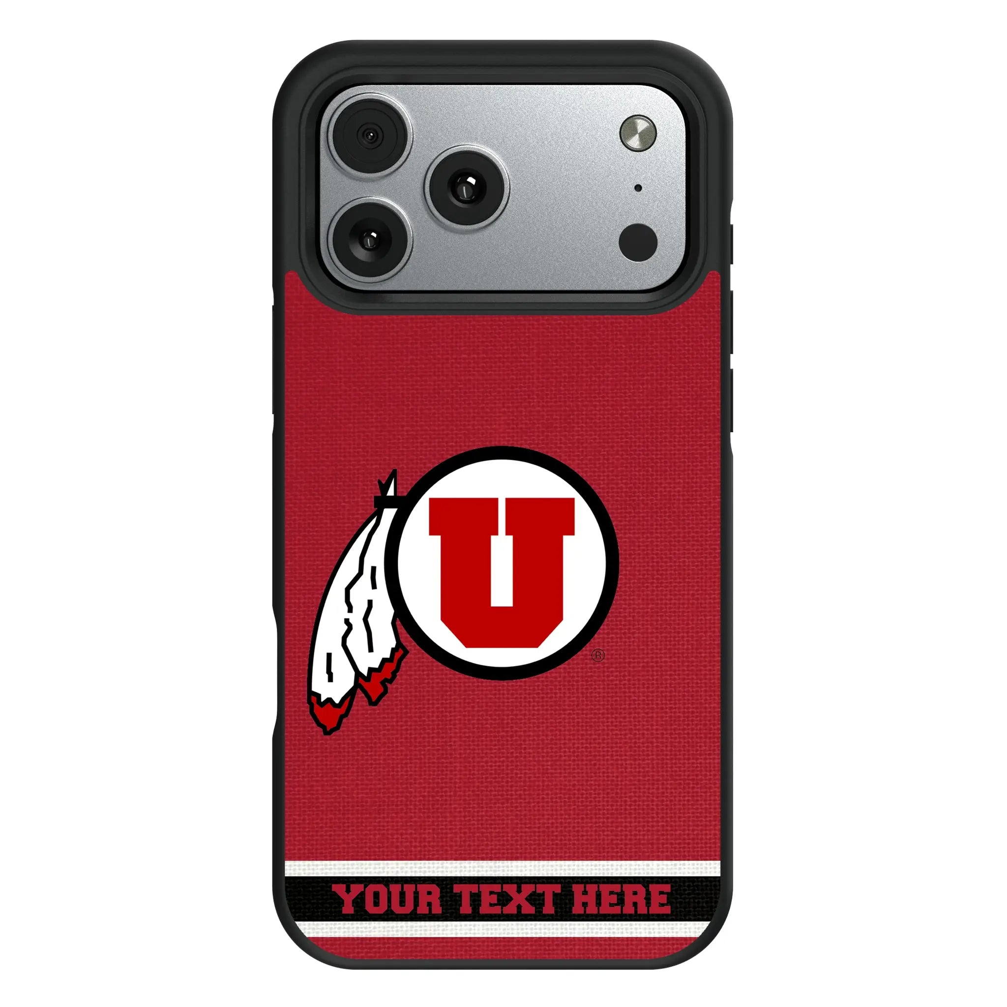 University of Utah Utes Personalized Stripe iPhone Bump Phone Case for Apple iPhone#Device_iPhone 17 Pro Max