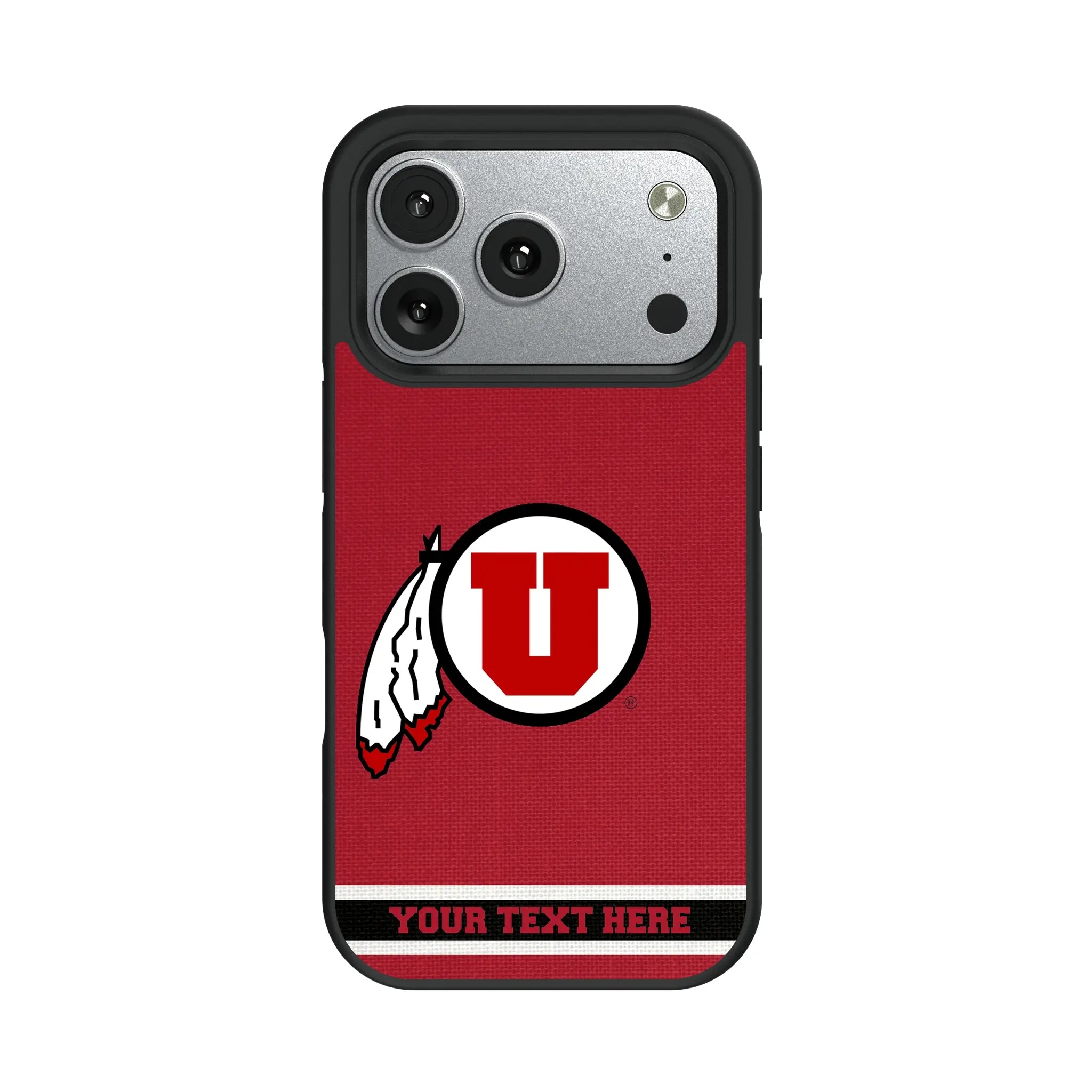 University of Utah Utes Personalized Stripe iPhone Bump Phone Case for Apple iPhone#Device_iPhone 17 Pro