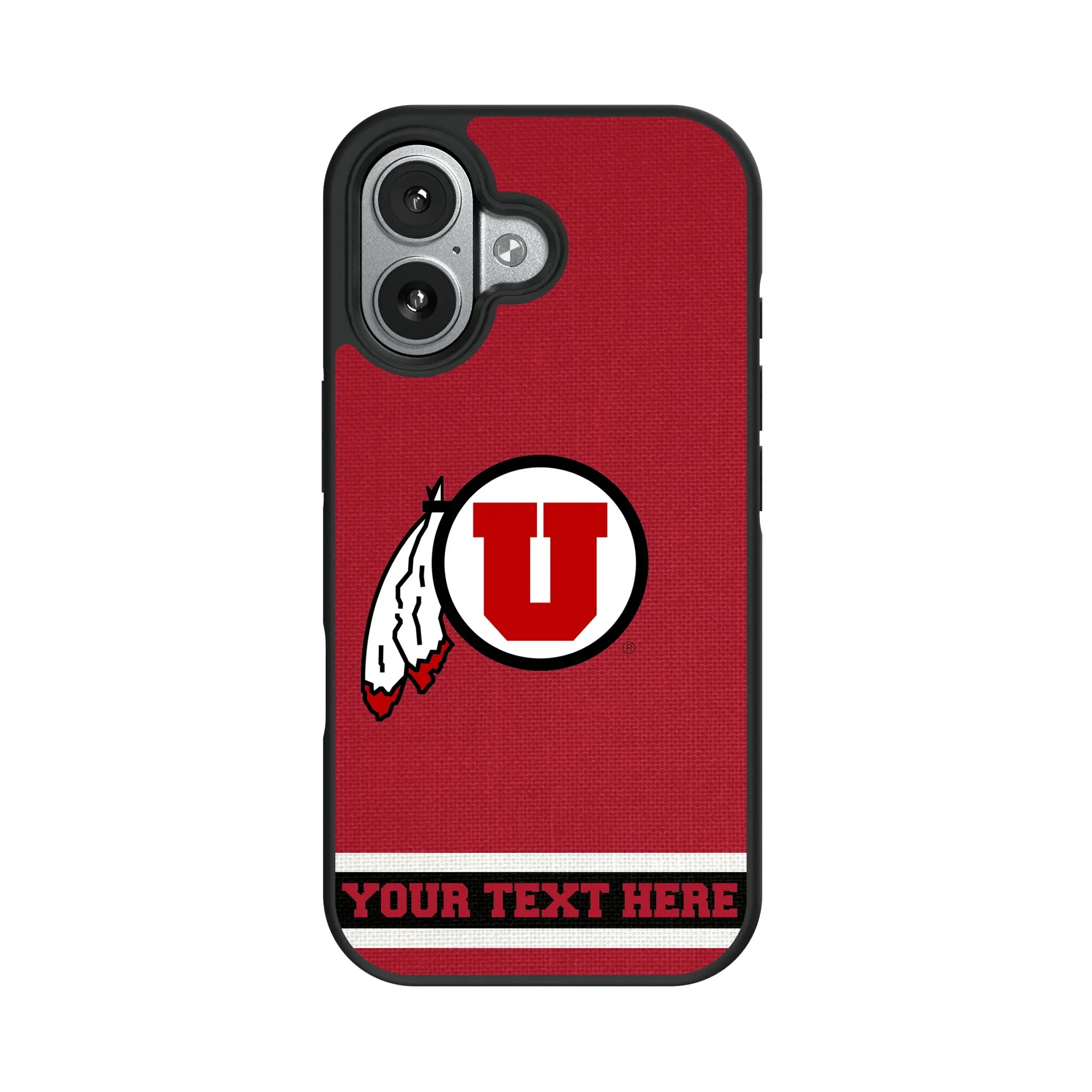 University of Utah Utes Personalized Stripe iPhone Bump Phone Case for Apple iPhone#Device_iPhone 17