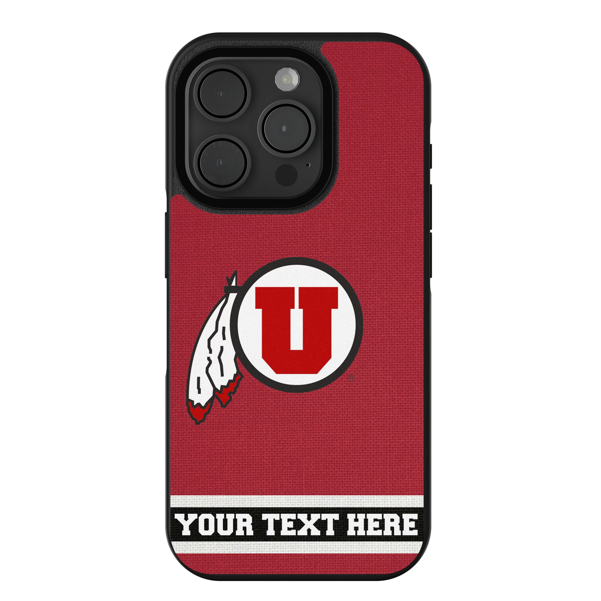 University of Utah Utes Personalized Stripe iPhone Bump Phone Case for Apple iPhone