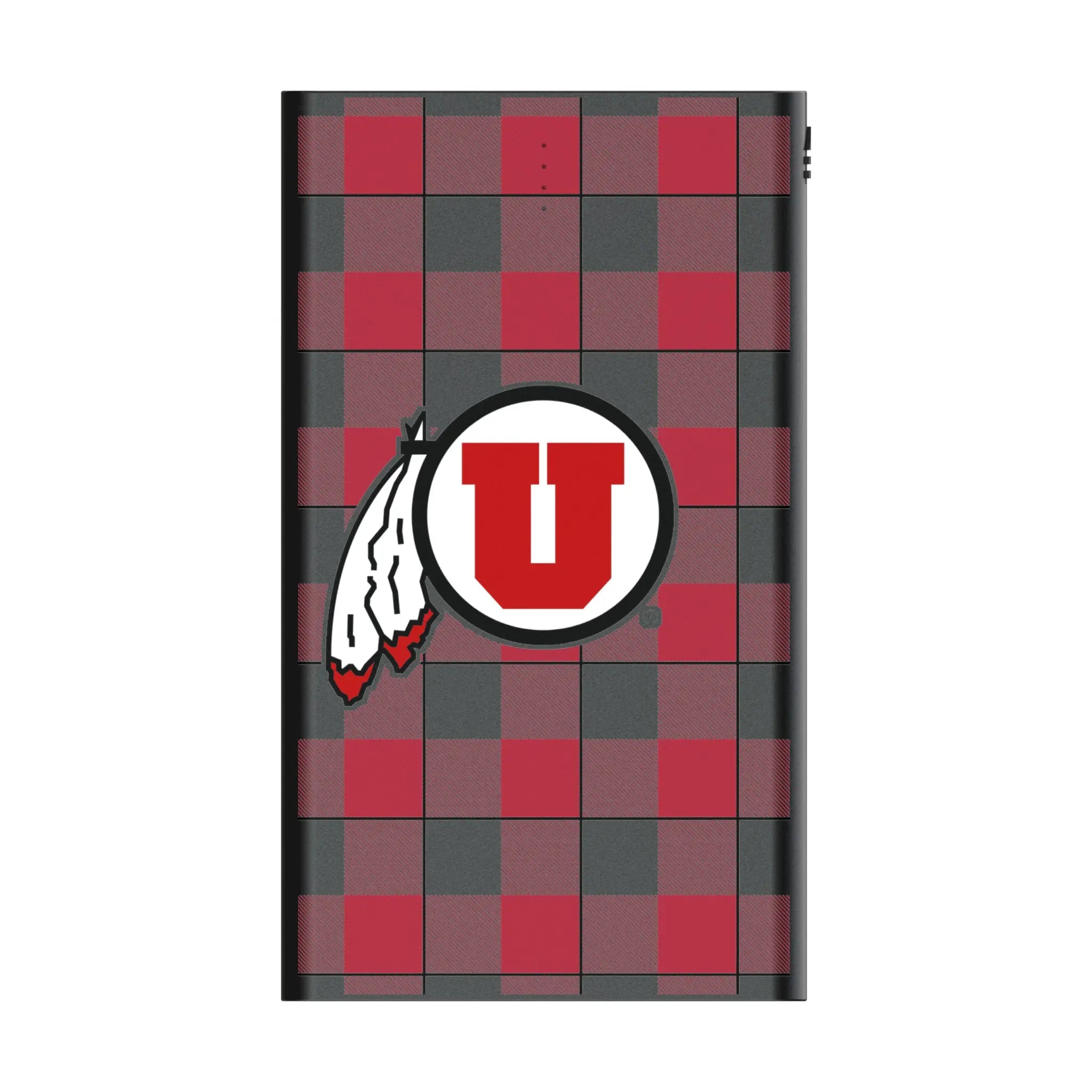 University of Utah Utes Plaid 5000mAh Flat Power Bank