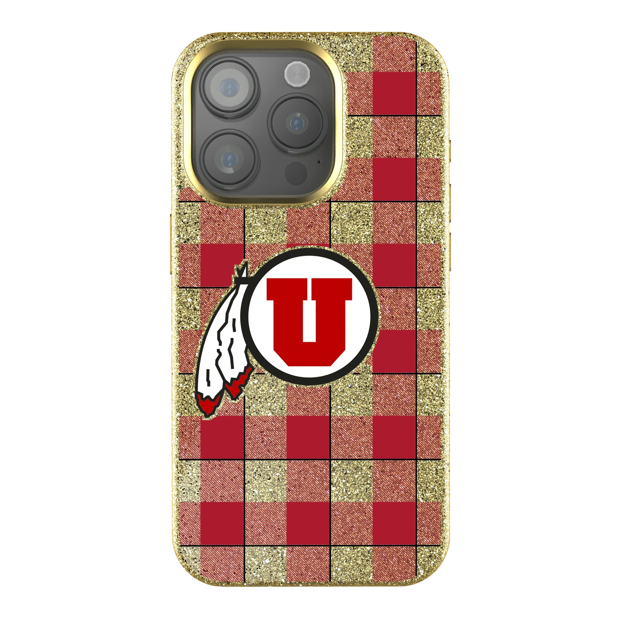 University of Utah Utes Plaid iPhone Bling Phone Case for Apple iPhone